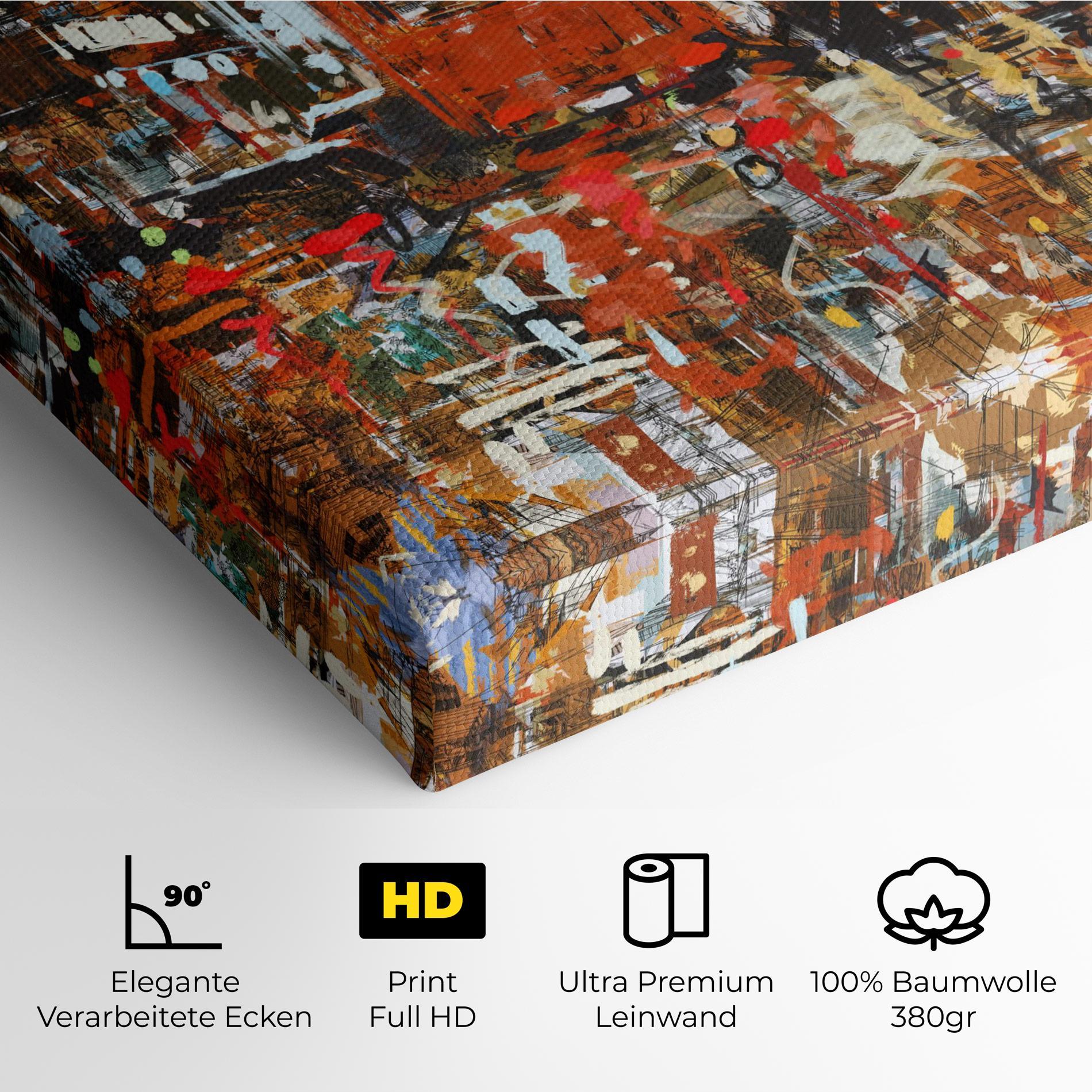 Leinwandbild Seamless Colorful City mockup 4