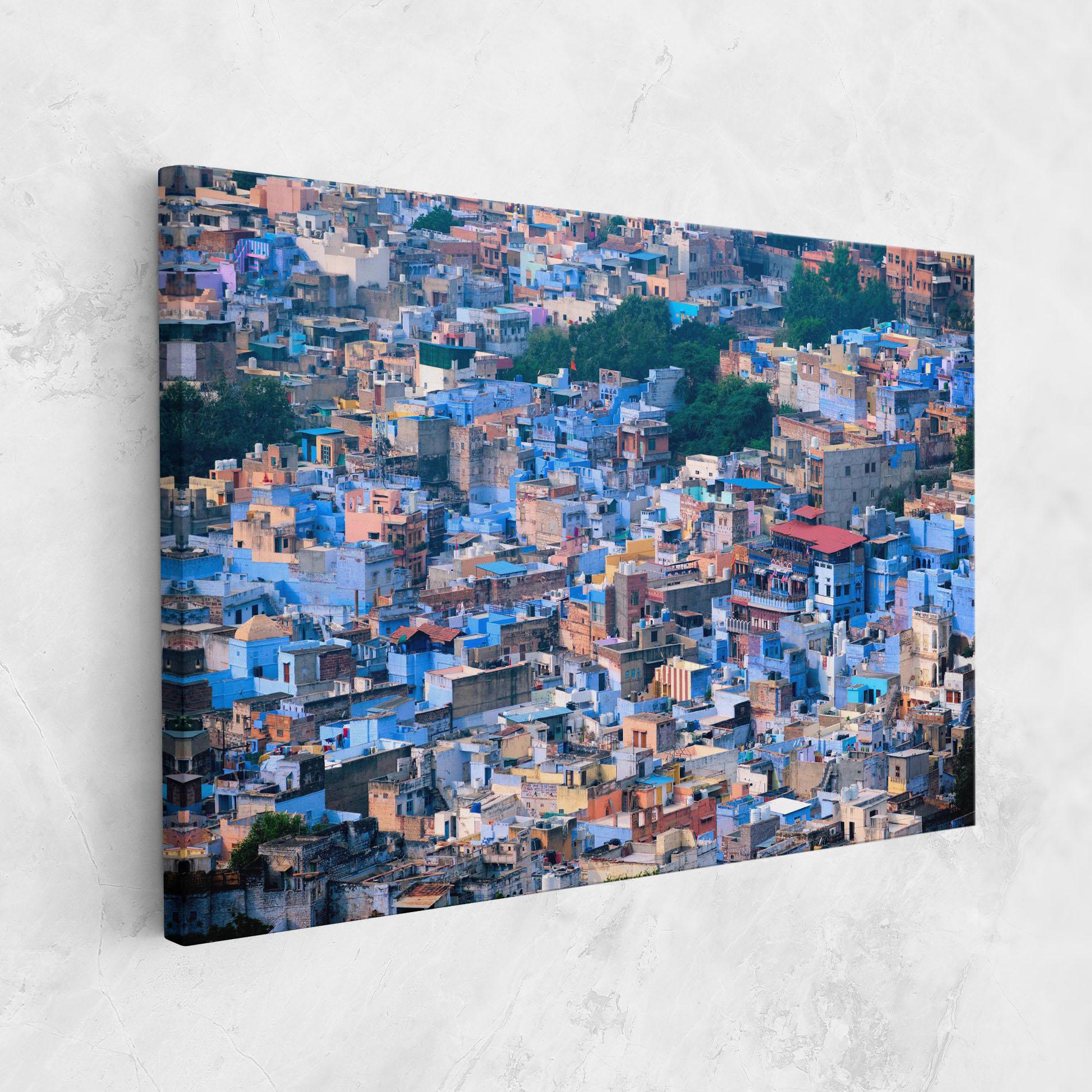 Leinwandbild Blue City India mockup 1