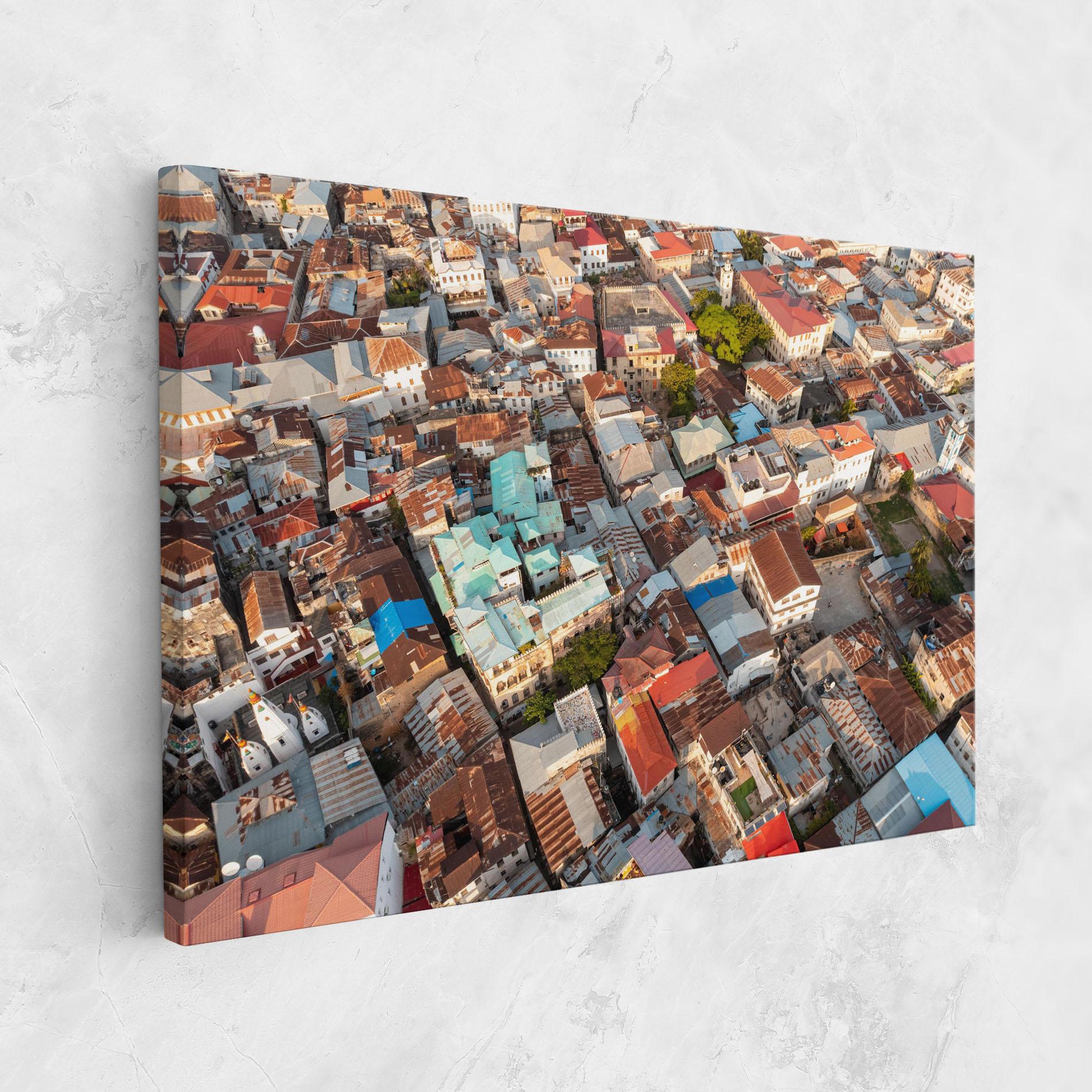 Leinwandbild Island Tanzania Buildings mockup 1