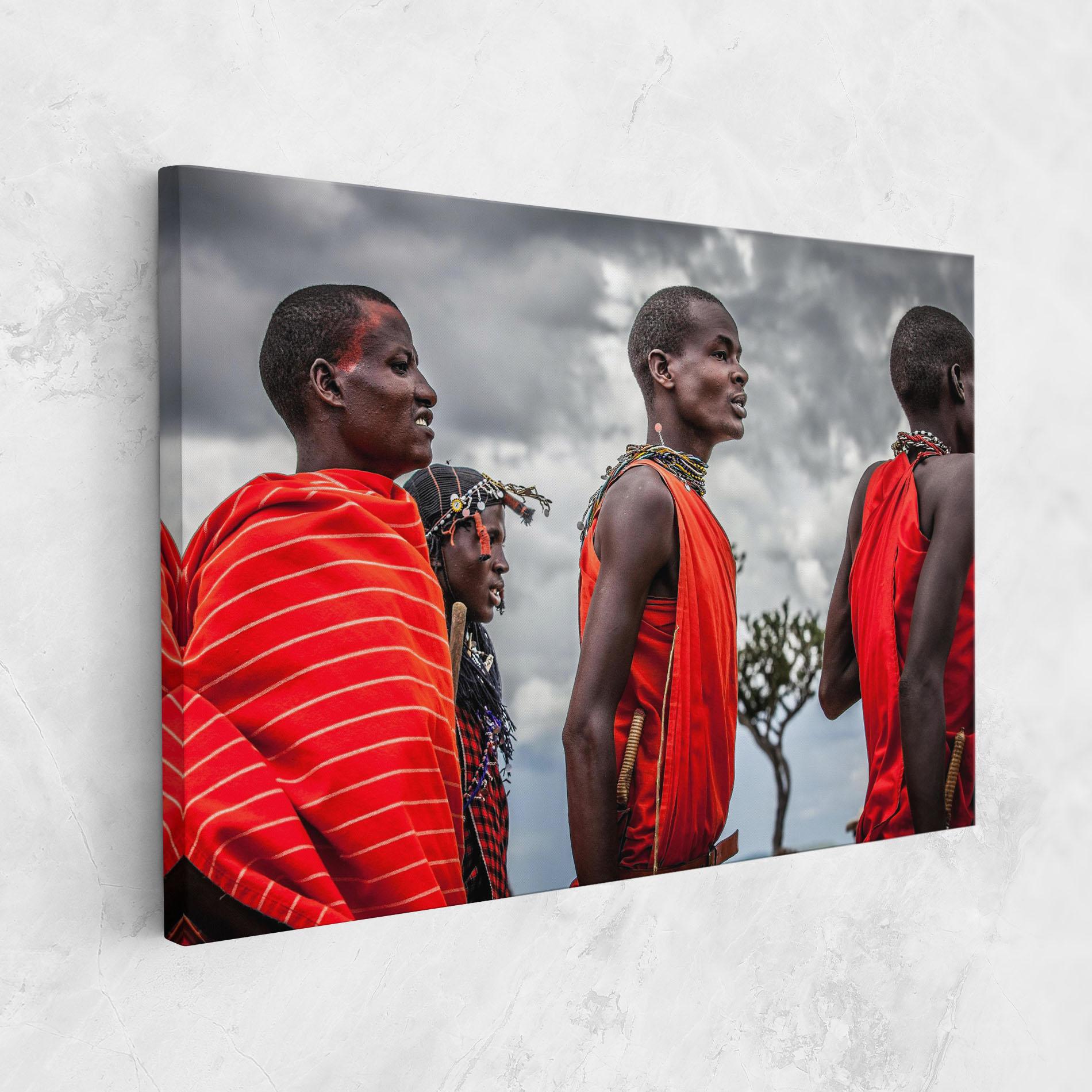 Leinwandbild Red African Clothes mockup 1