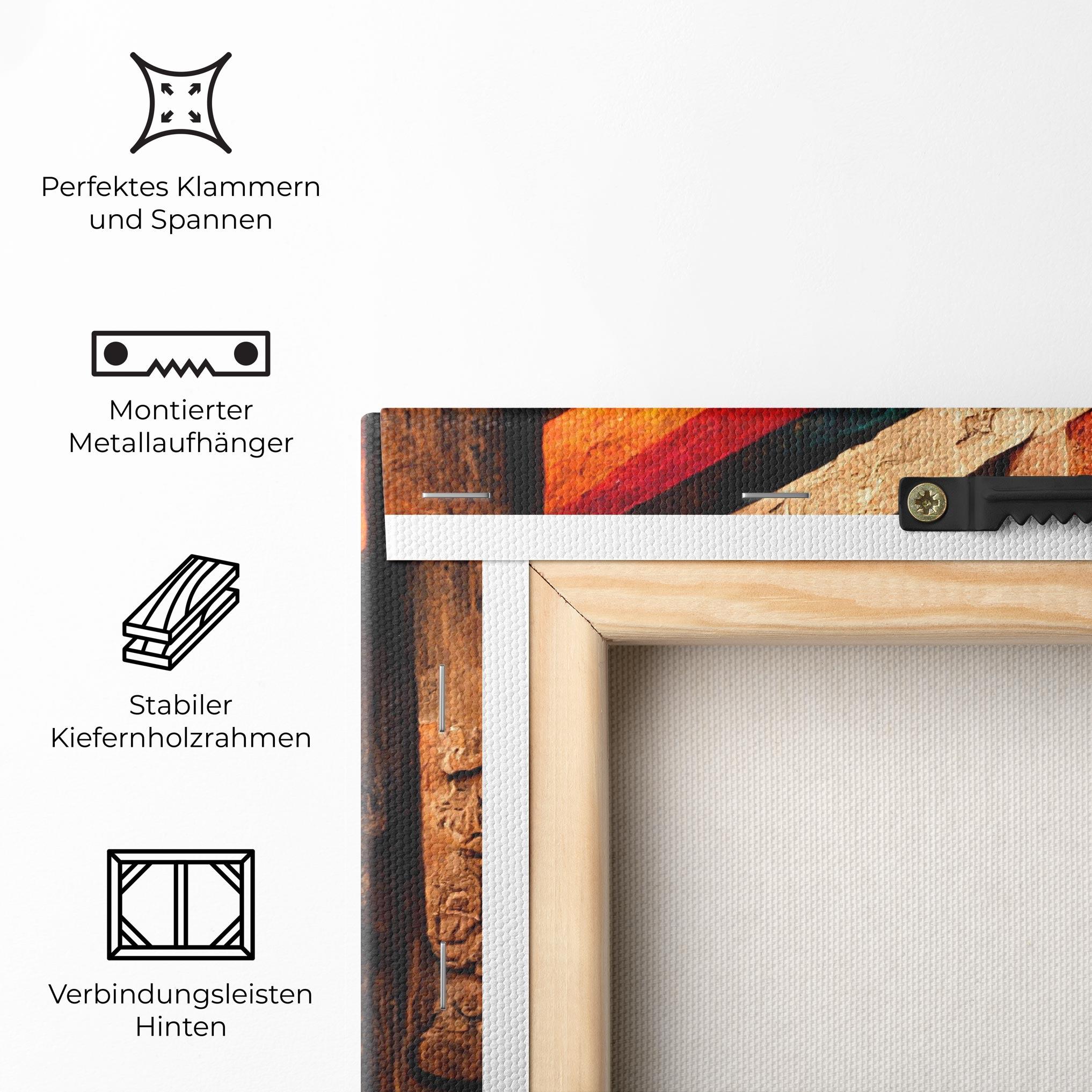 Leinwandbild Mayan Style Wood mockup 5