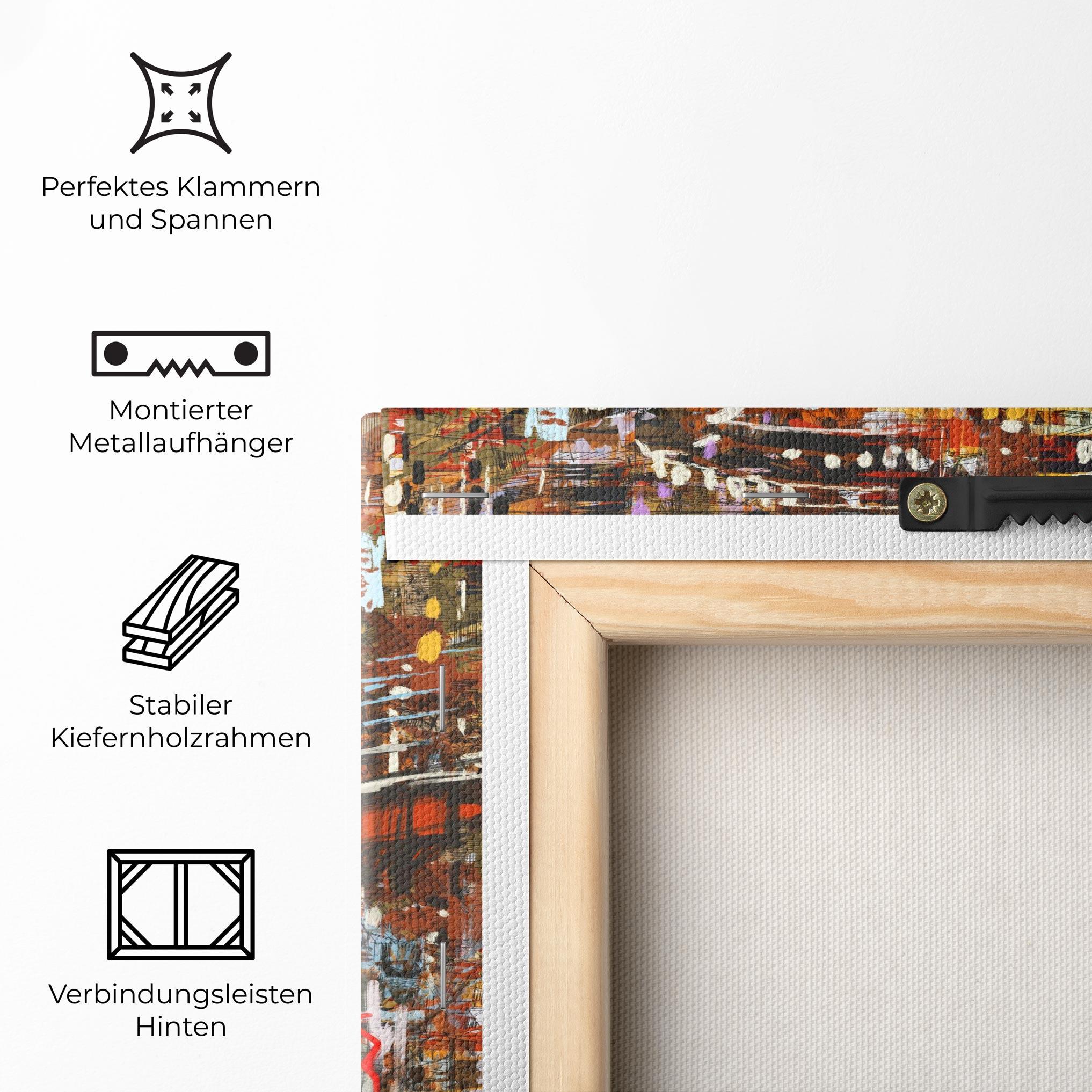 Leinwandbild Seamless Colorful City mockup 5