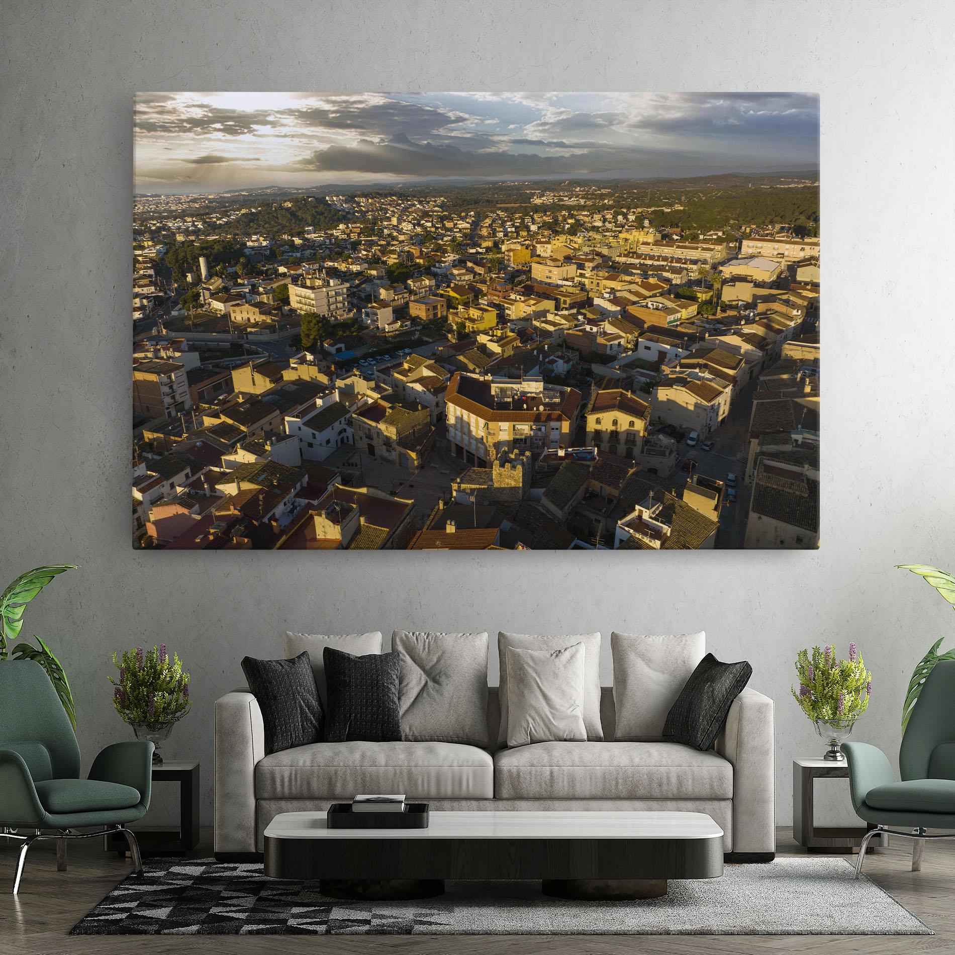 Leinwandbild Streets Town Sunrise mockup 7