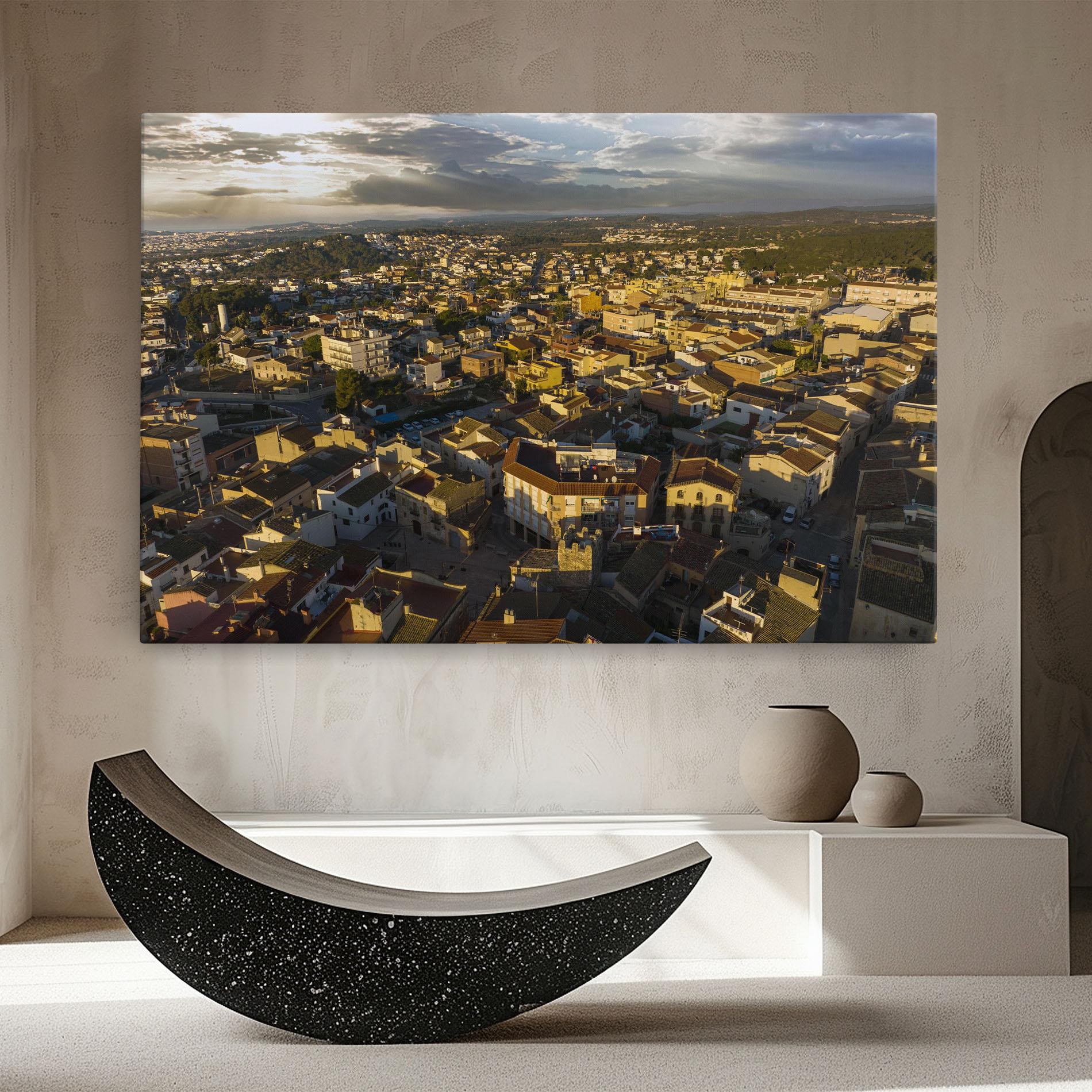 Leinwandbild Streets Town Sunrise mockup 8