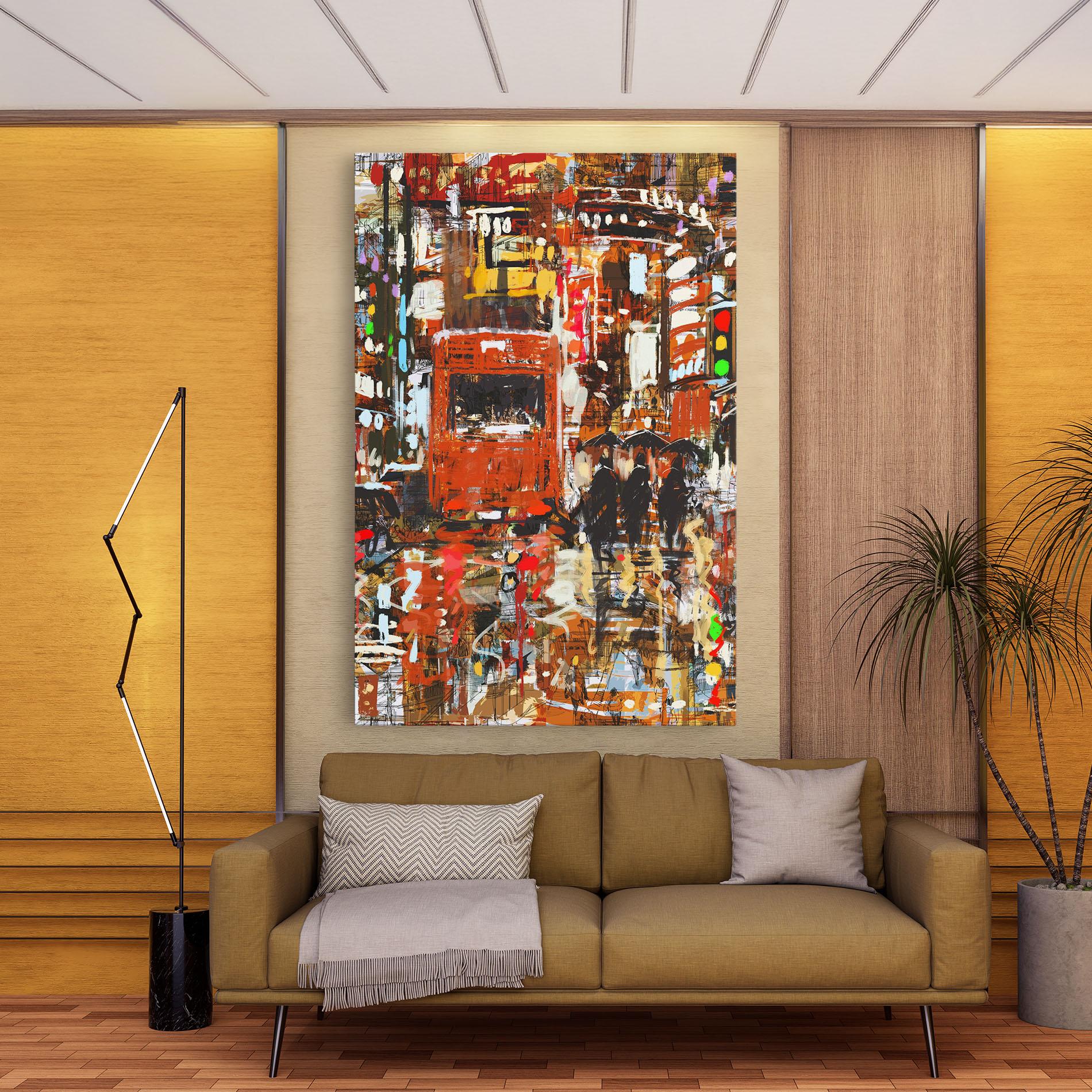 Leinwandbild Seamless Colorful City mockup 9