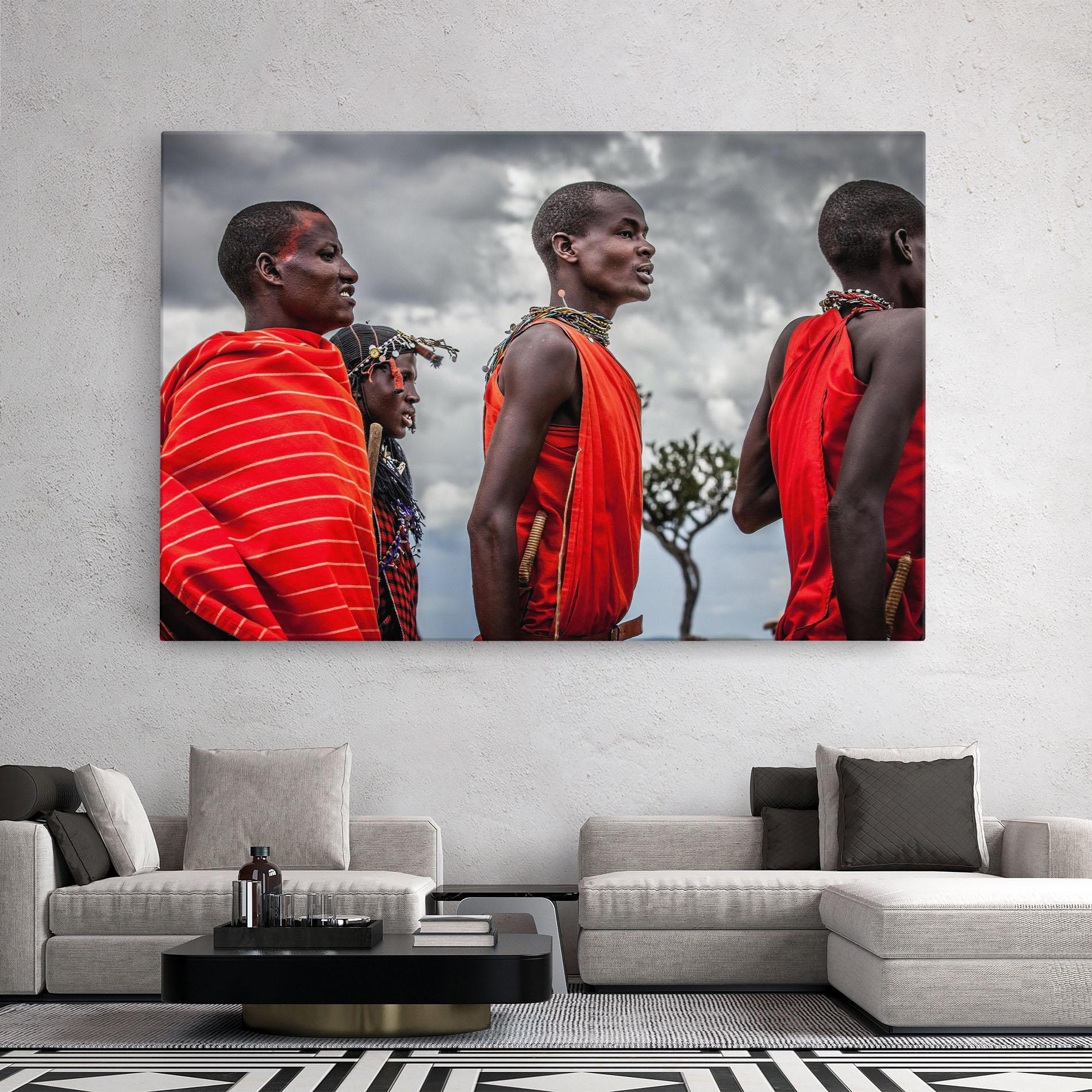 Leinwandbild Red African Clothes mockup 2