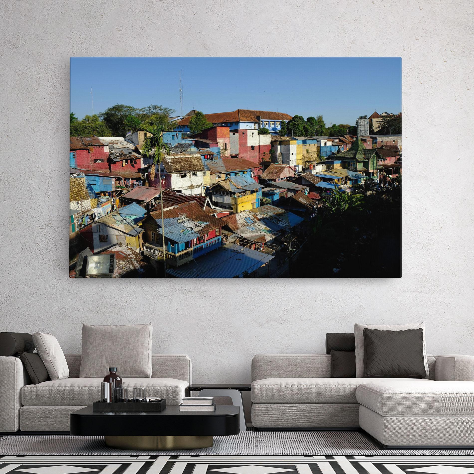 Leinwandbild Slum Building mockup 2
