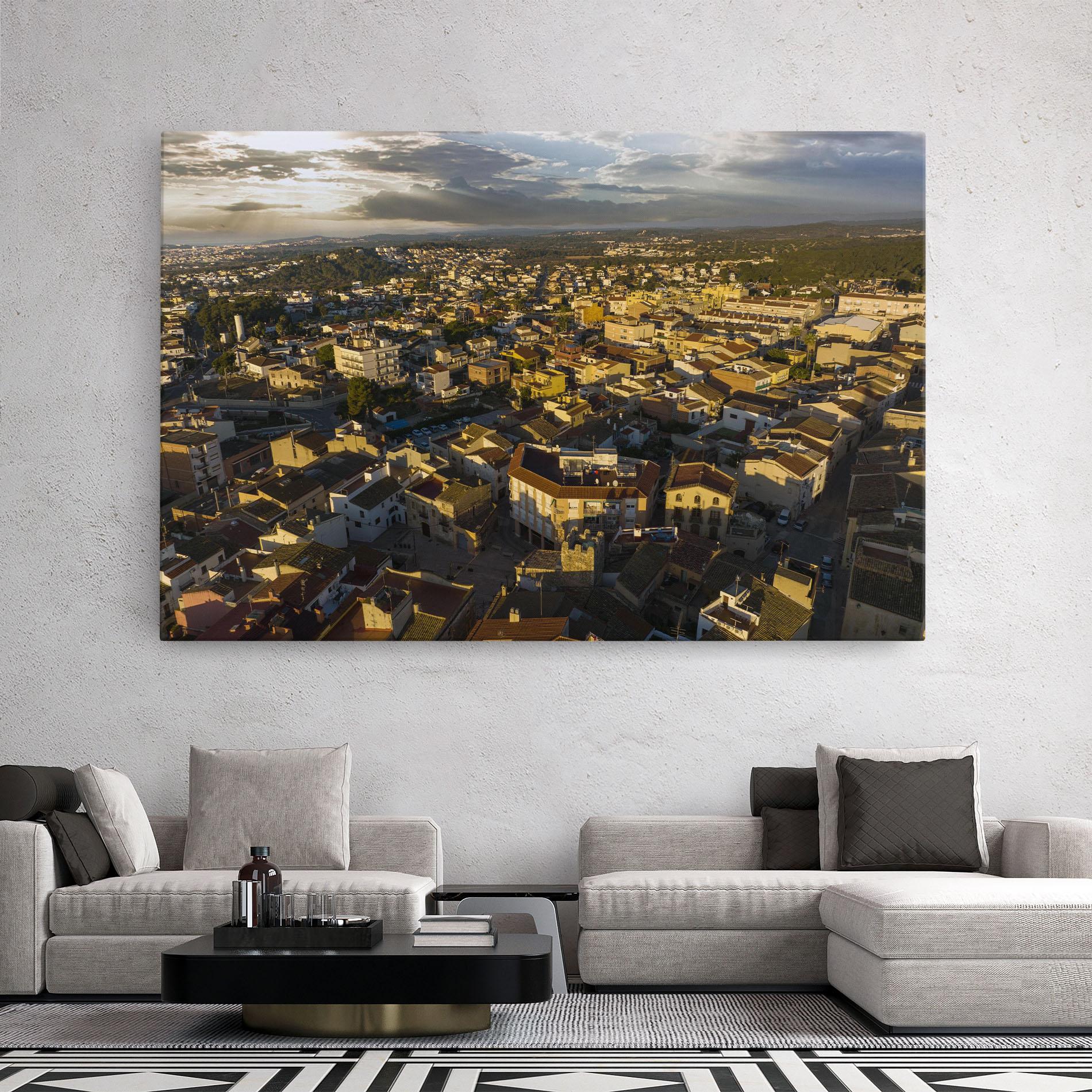 Leinwandbild Streets Town Sunrise mockup 2