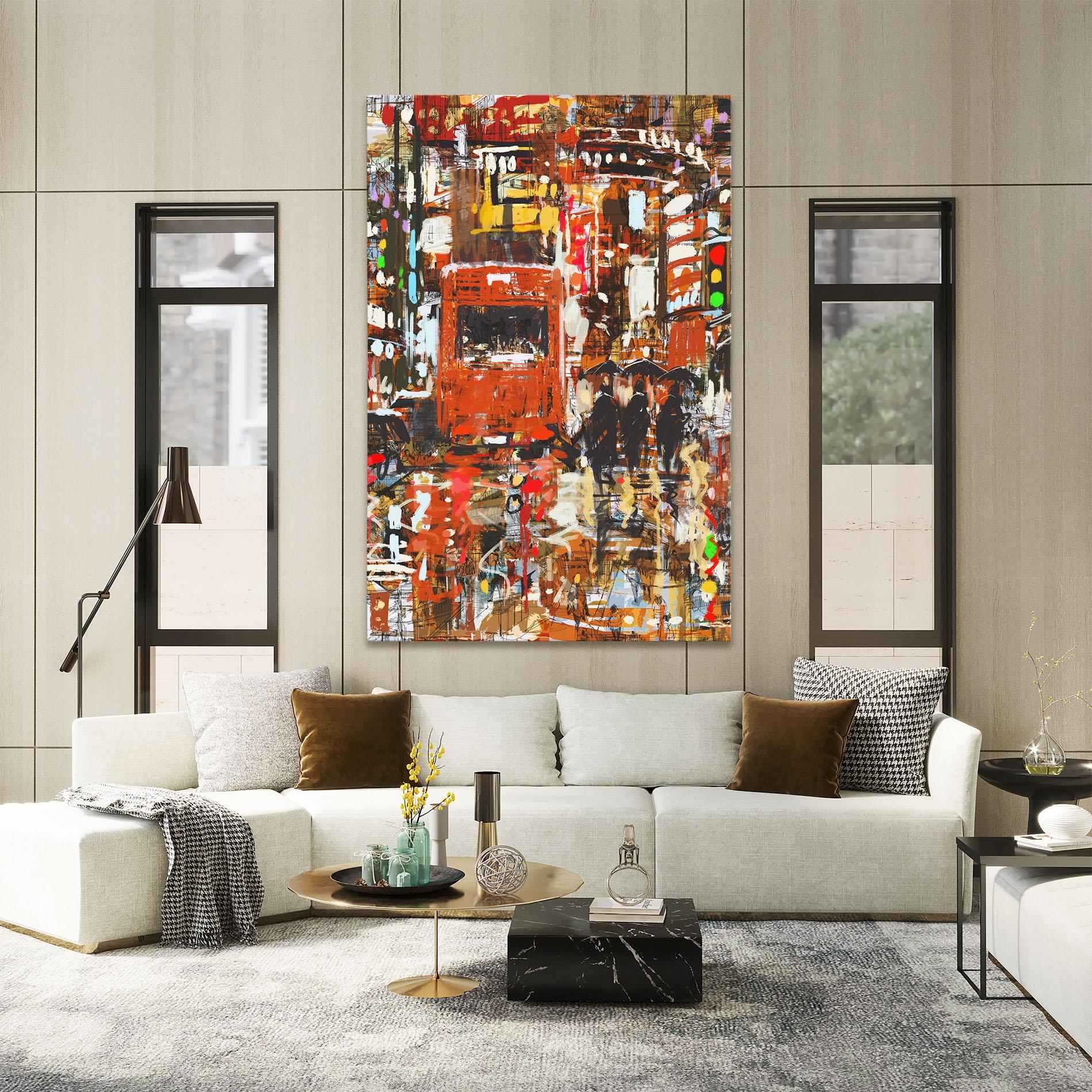 Leinwandbild Seamless Colorful City mockup 2