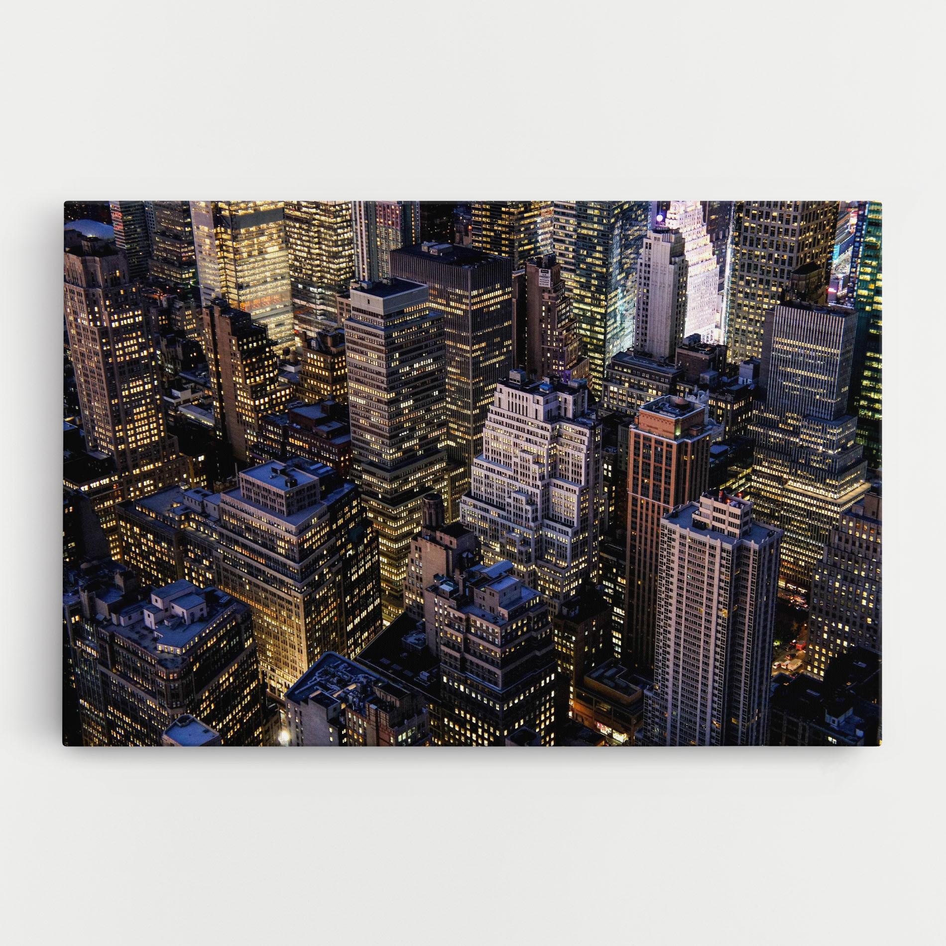 Leinwandbild Blue Gold Skylines mockup 0