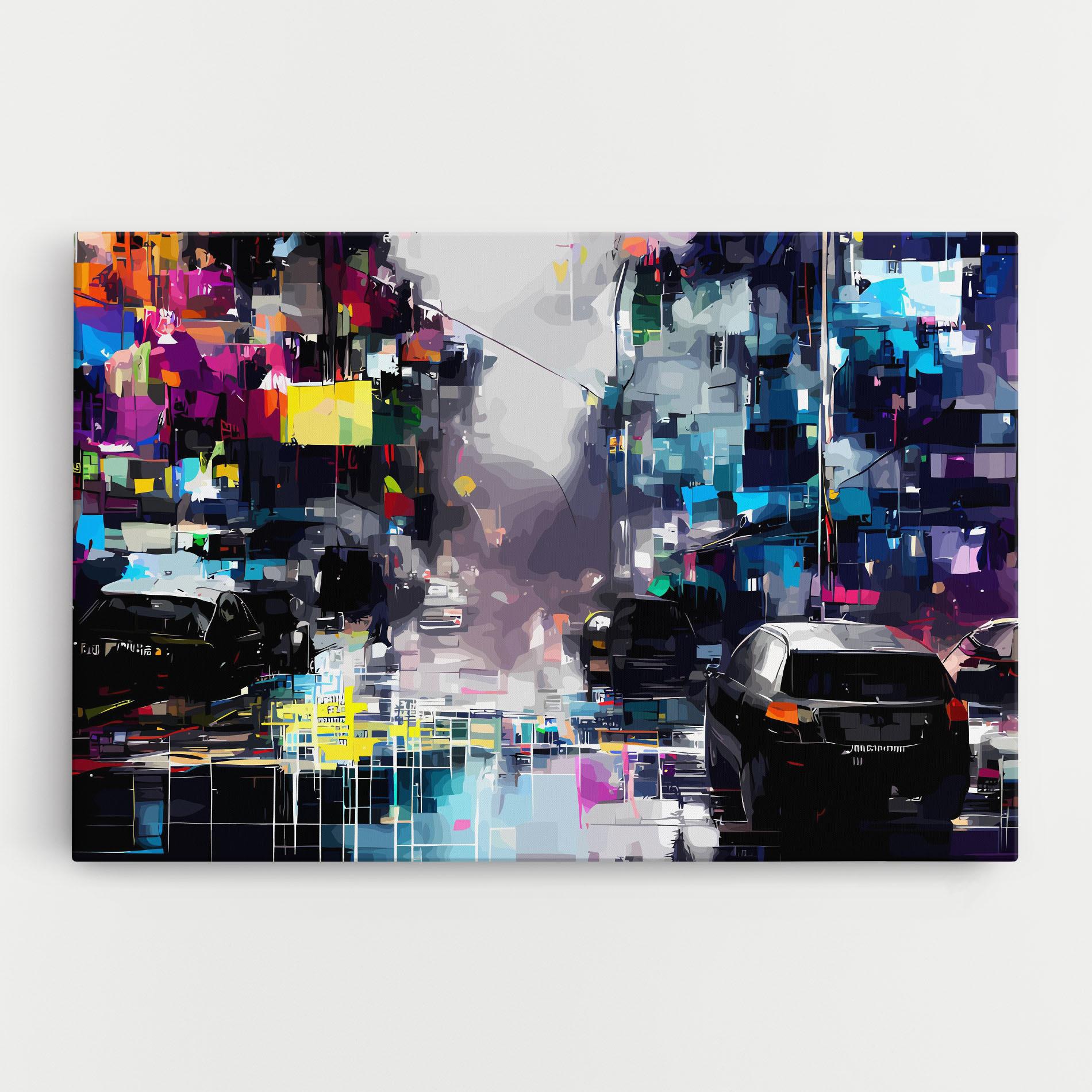 Leinwandbild Grunge City Street mockup 0
