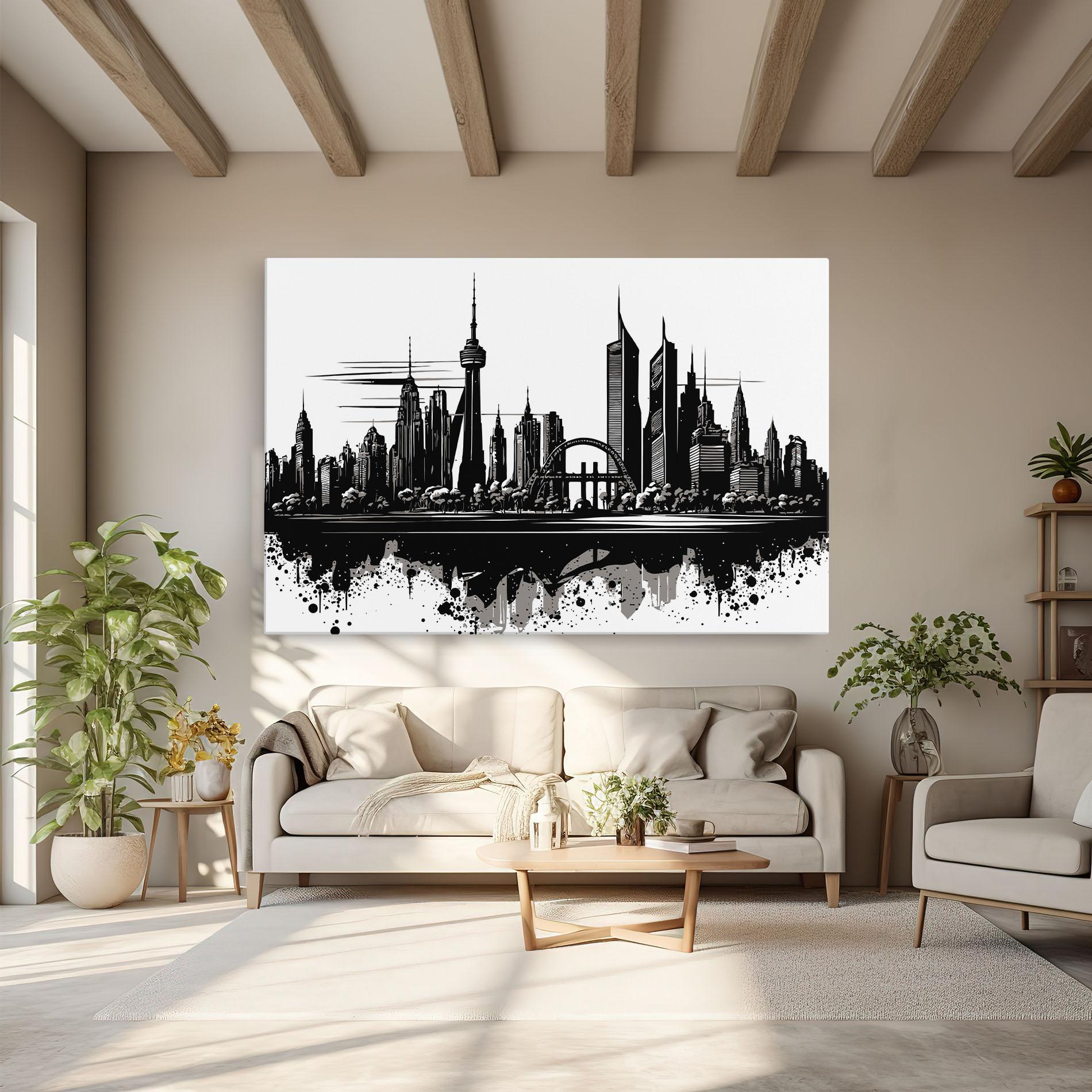 Leinwandbild Black Ink City mockup 6