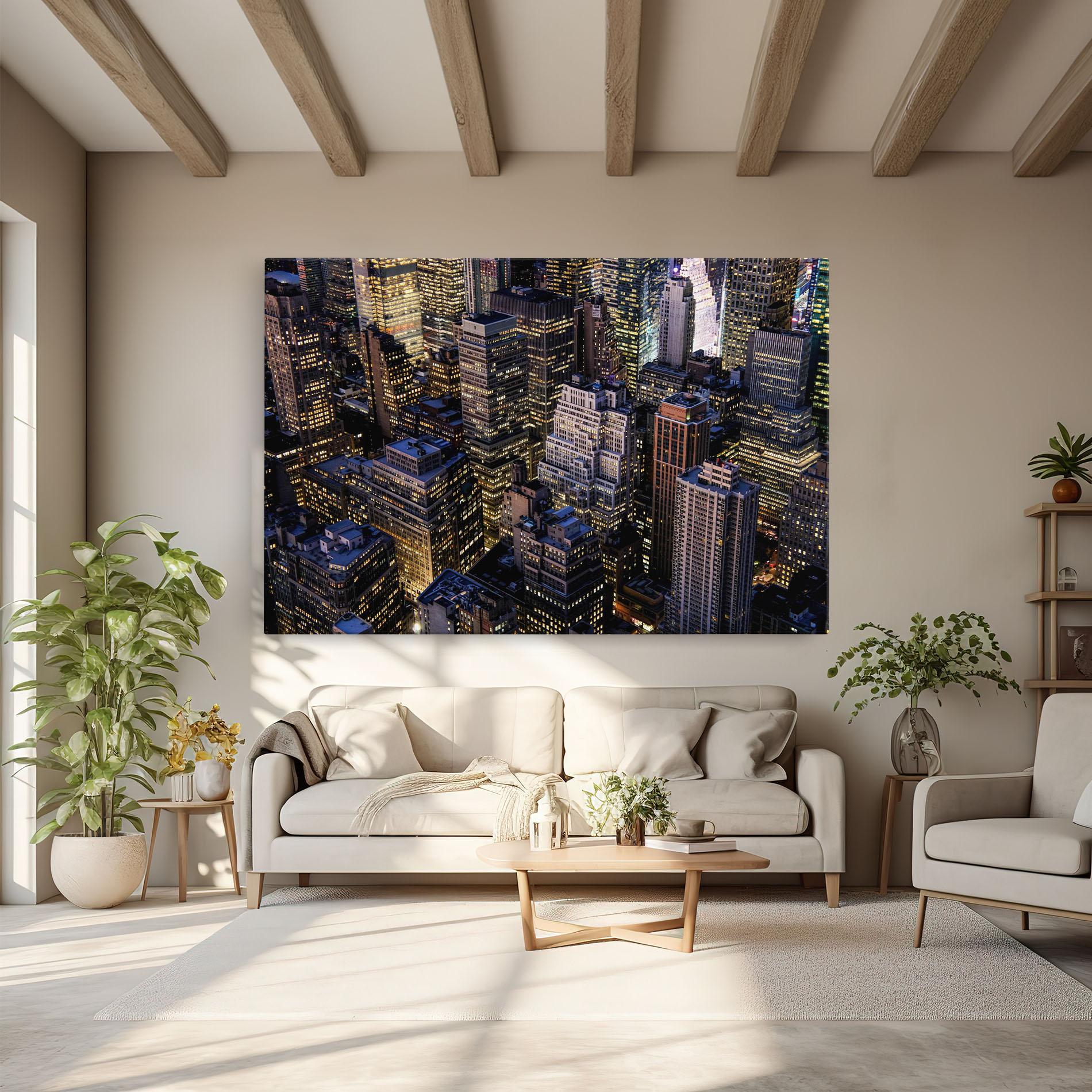 Leinwandbild Blue Gold Skylines mockup 6