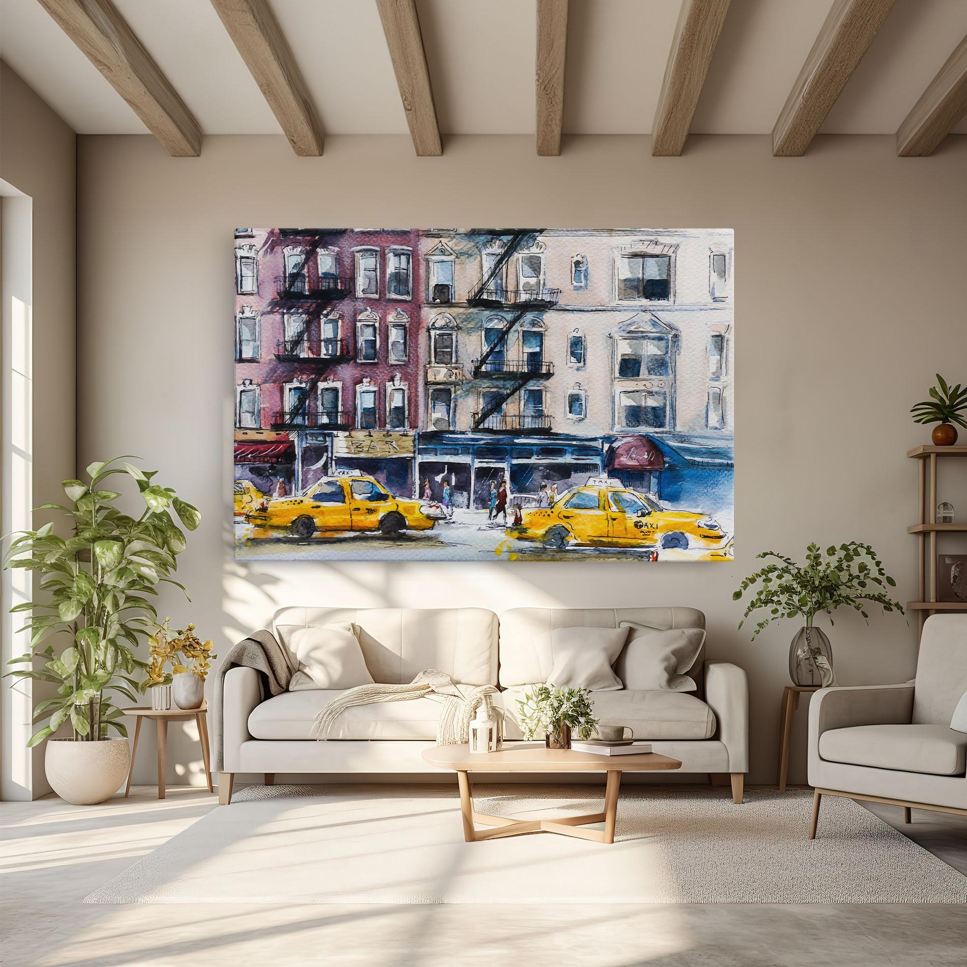 Leinwandbild Newyork Taxi mockup 6