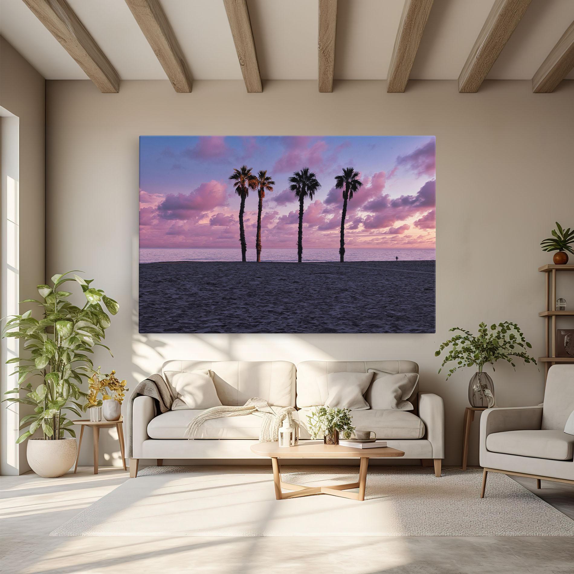 Leinwandbild Palm Trees Beach mockup 6