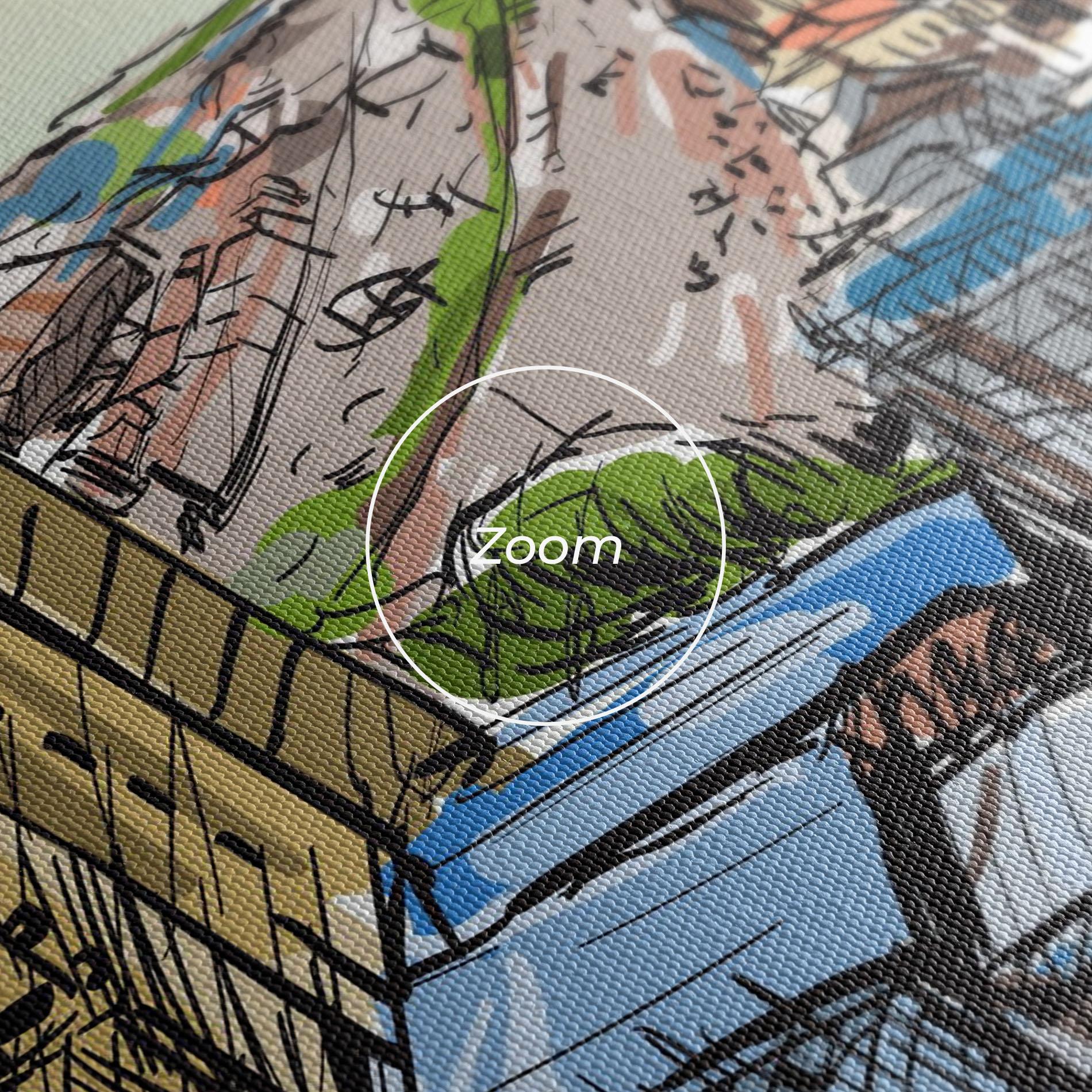 Leinwandbild Colorful City Drawing mockup 3