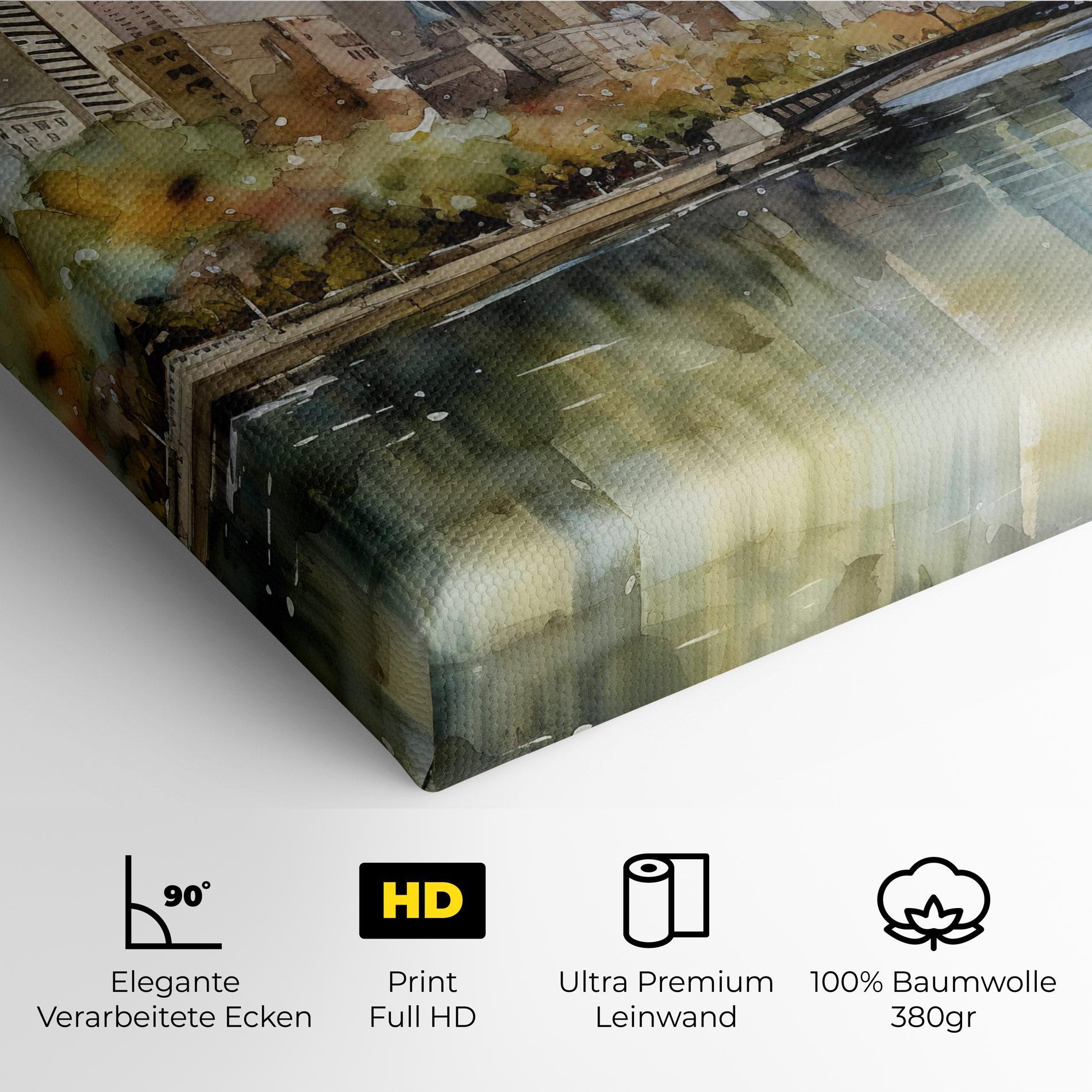 Leinwandbild City Skyline Painting mockup 4