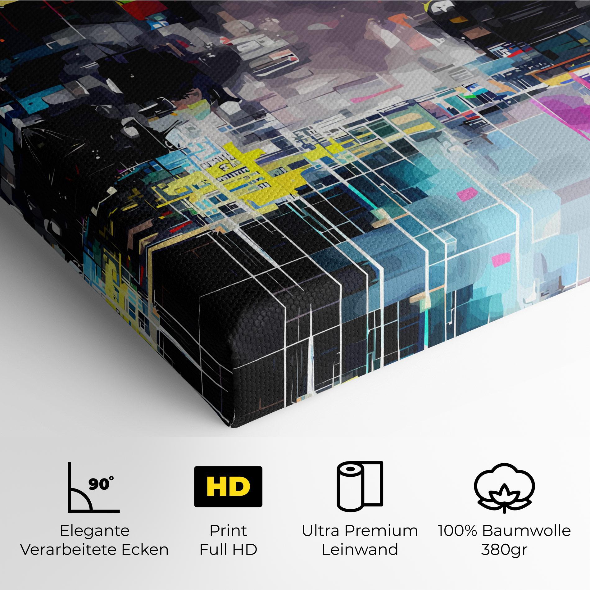 Leinwandbild Grunge City Street mockup 4