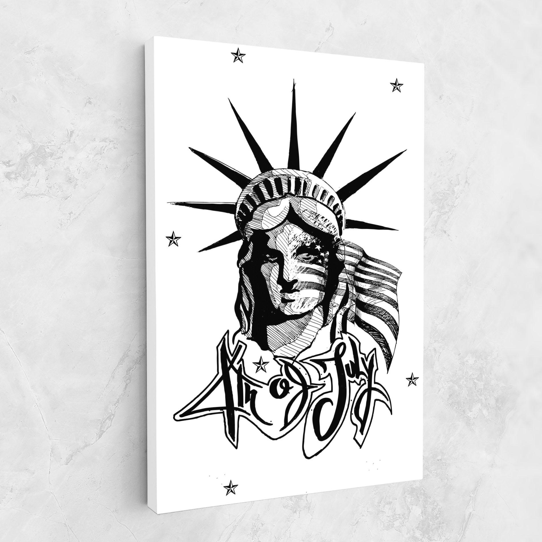 Leinwandbild Head Of Liberty Statue mockup 1