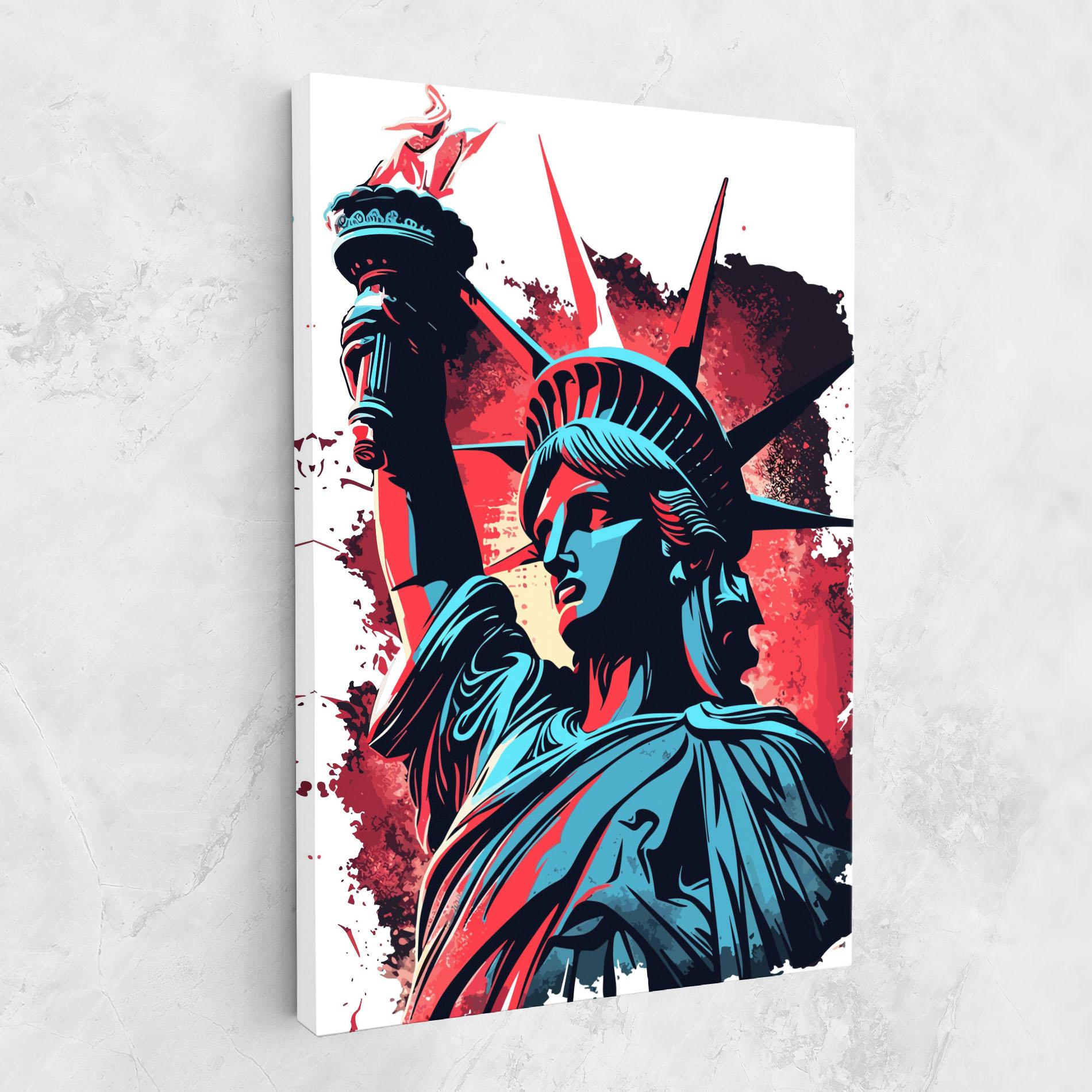 Leinwandbild Liberty Statue Art mockup 1