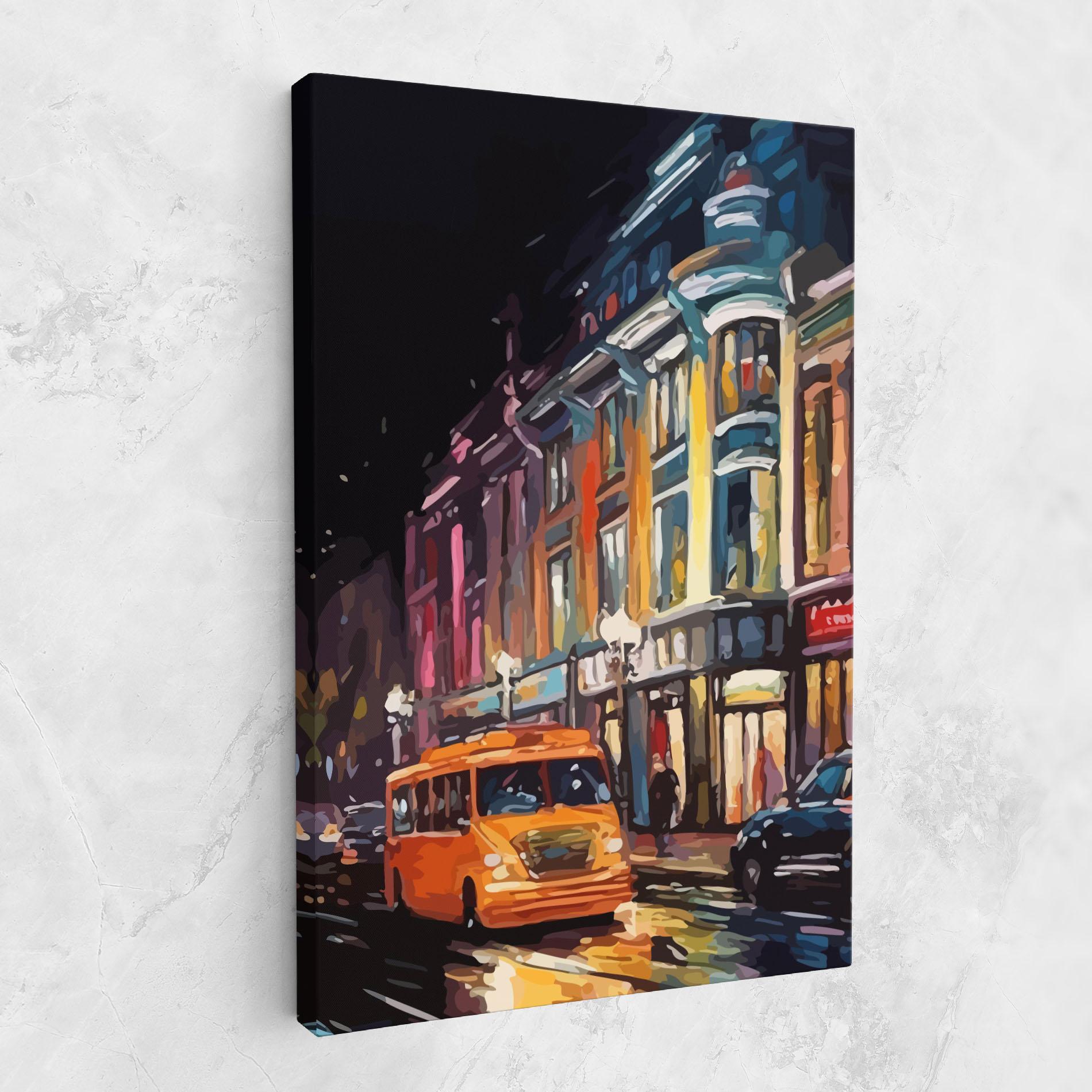 Leinwandbild Yellow Car City Art mockup 1