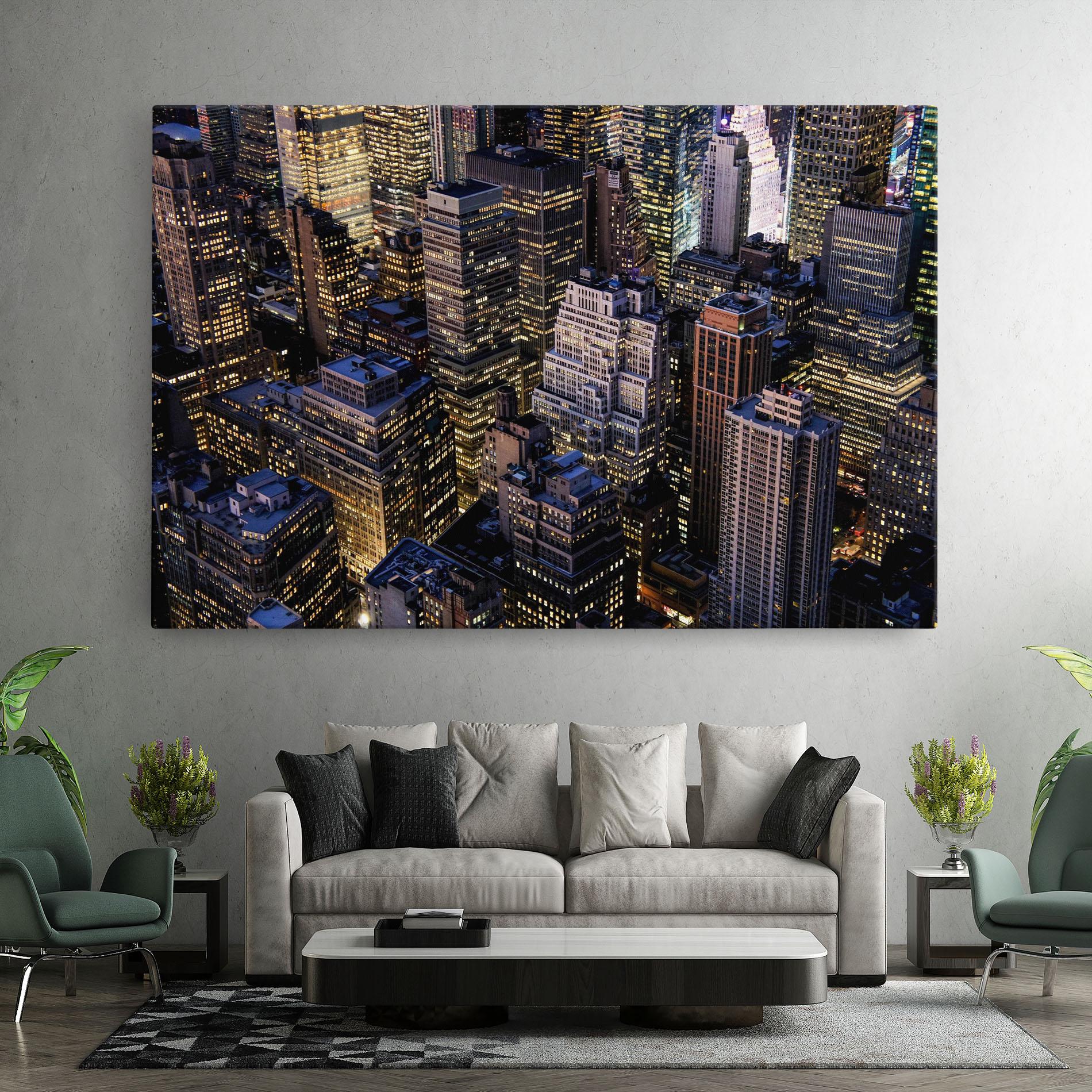Leinwandbild Blue Gold Skylines mockup 7