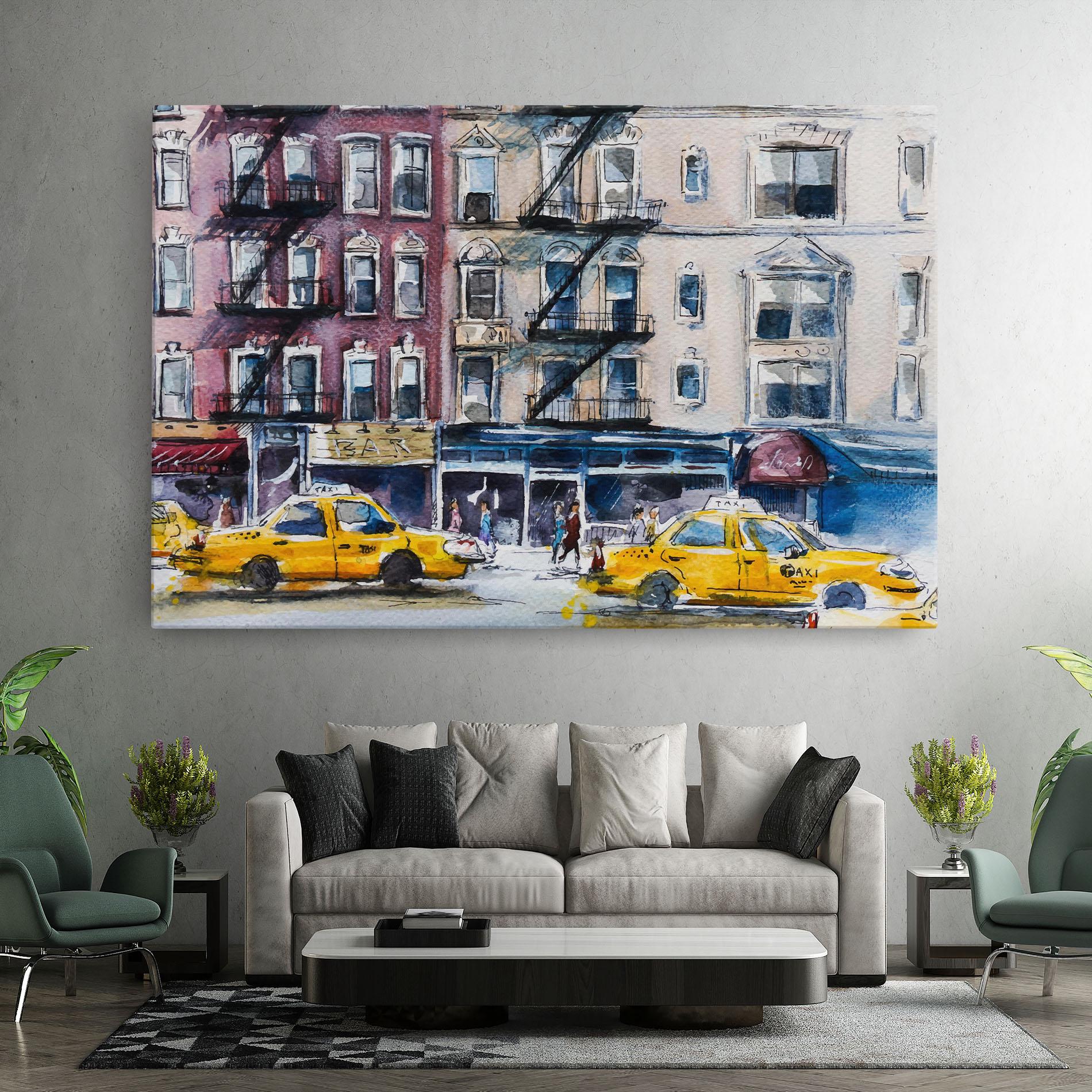 Leinwandbild Newyork Taxi mockup 7