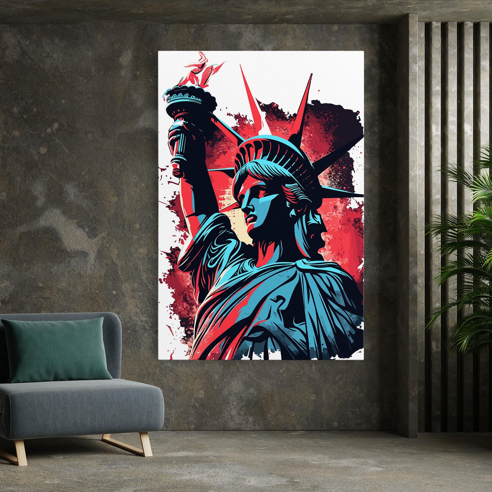 Leinwandbild Liberty Statue Art mockup 7