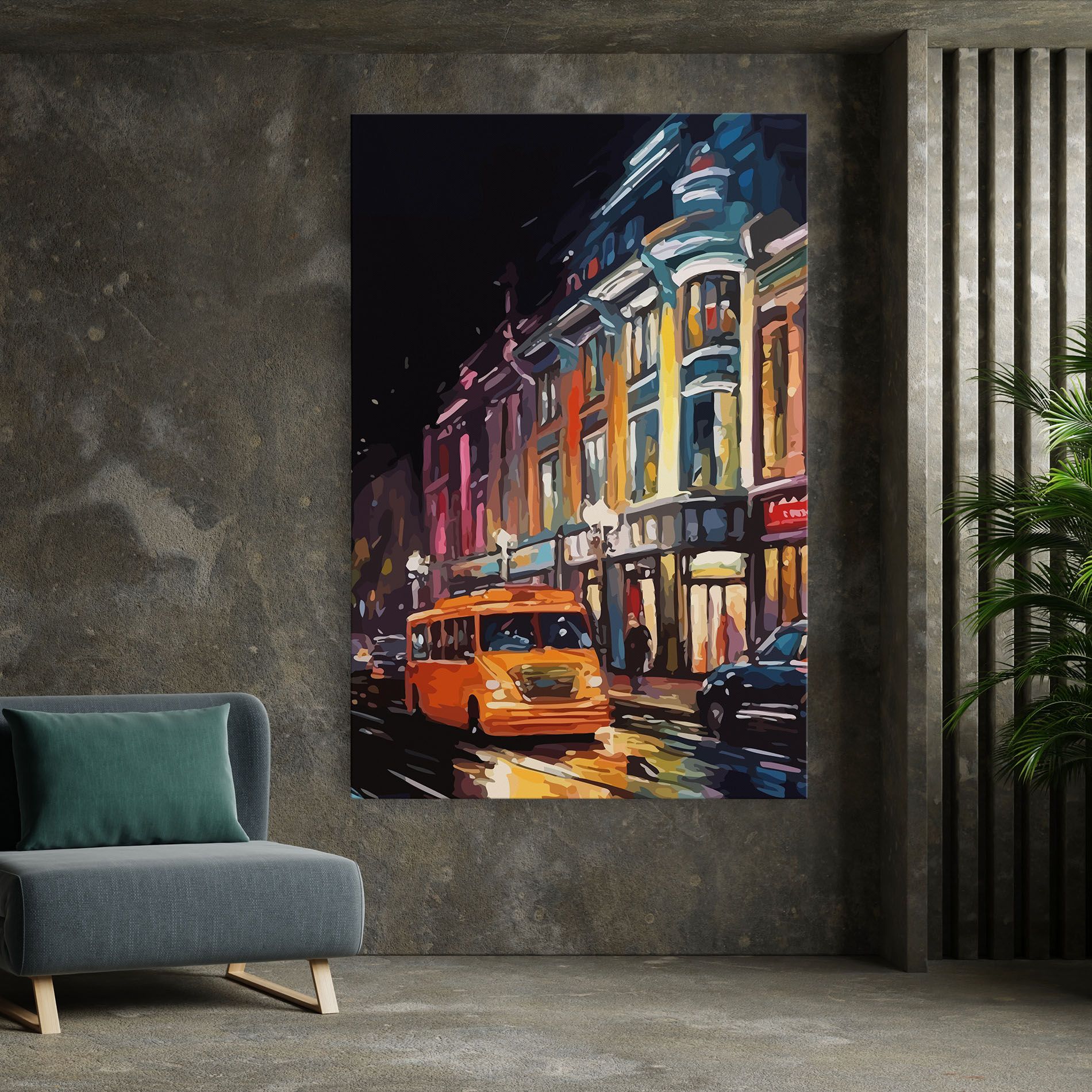 Yellow Car City Art mockup 7