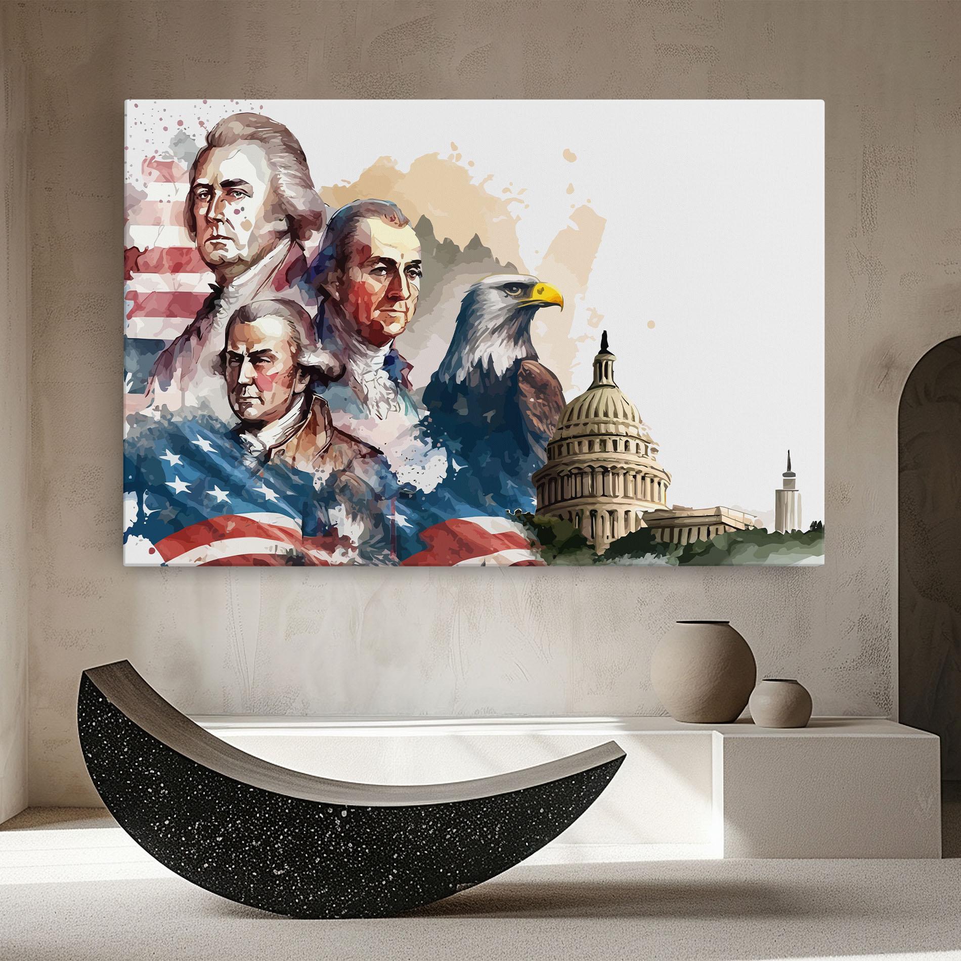 Leinwandbild American Flag Art mockup 8