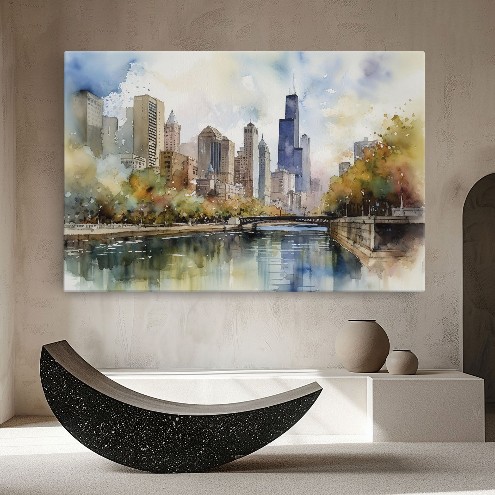 City Skyline Painting mockup 8