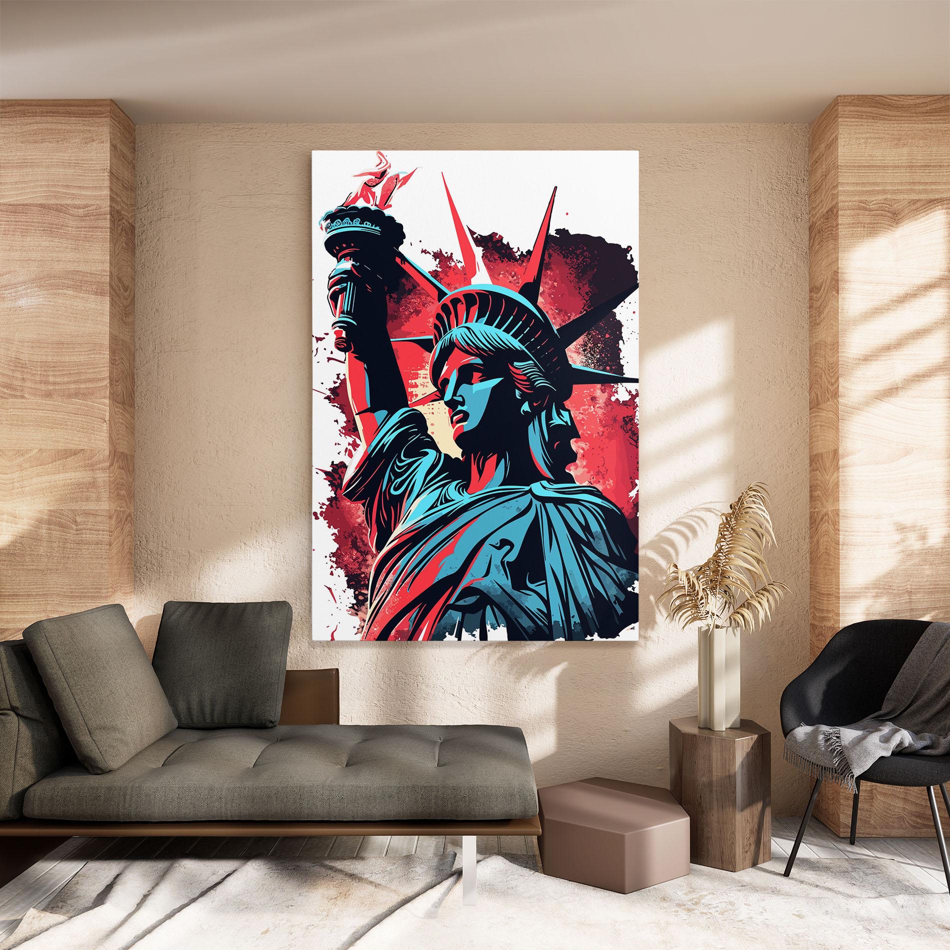 Leinwandbild Liberty Statue Art mockup 8