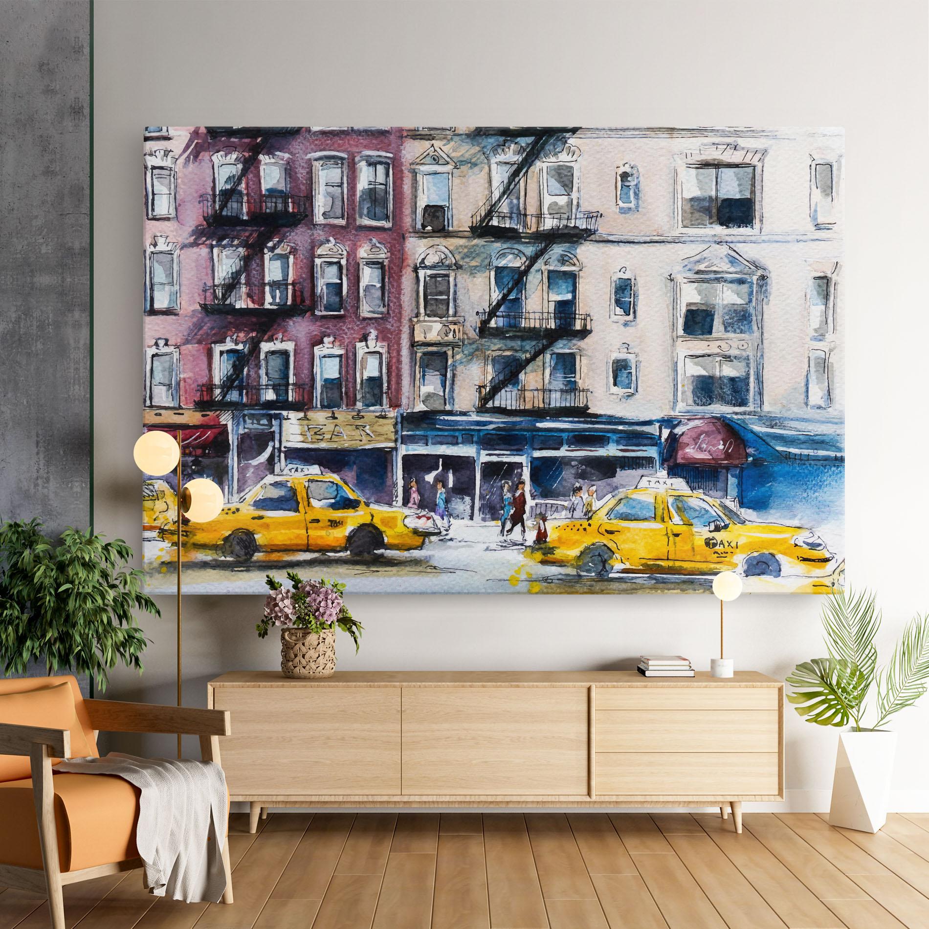 Leinwandbild Newyork Taxi mockup 9