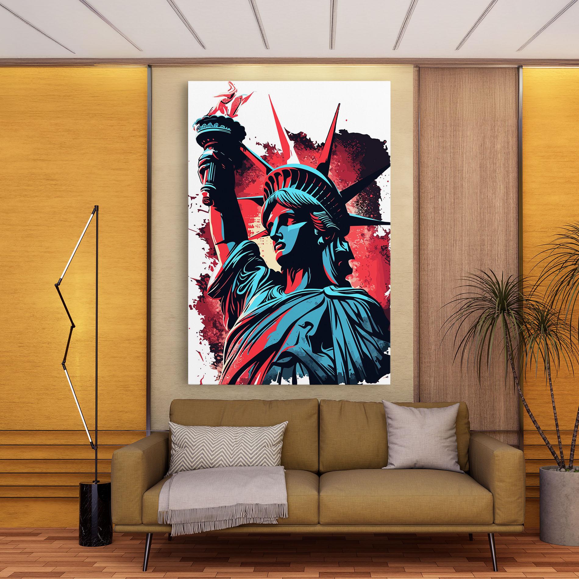 Leinwandbild Liberty Statue Art mockup 9