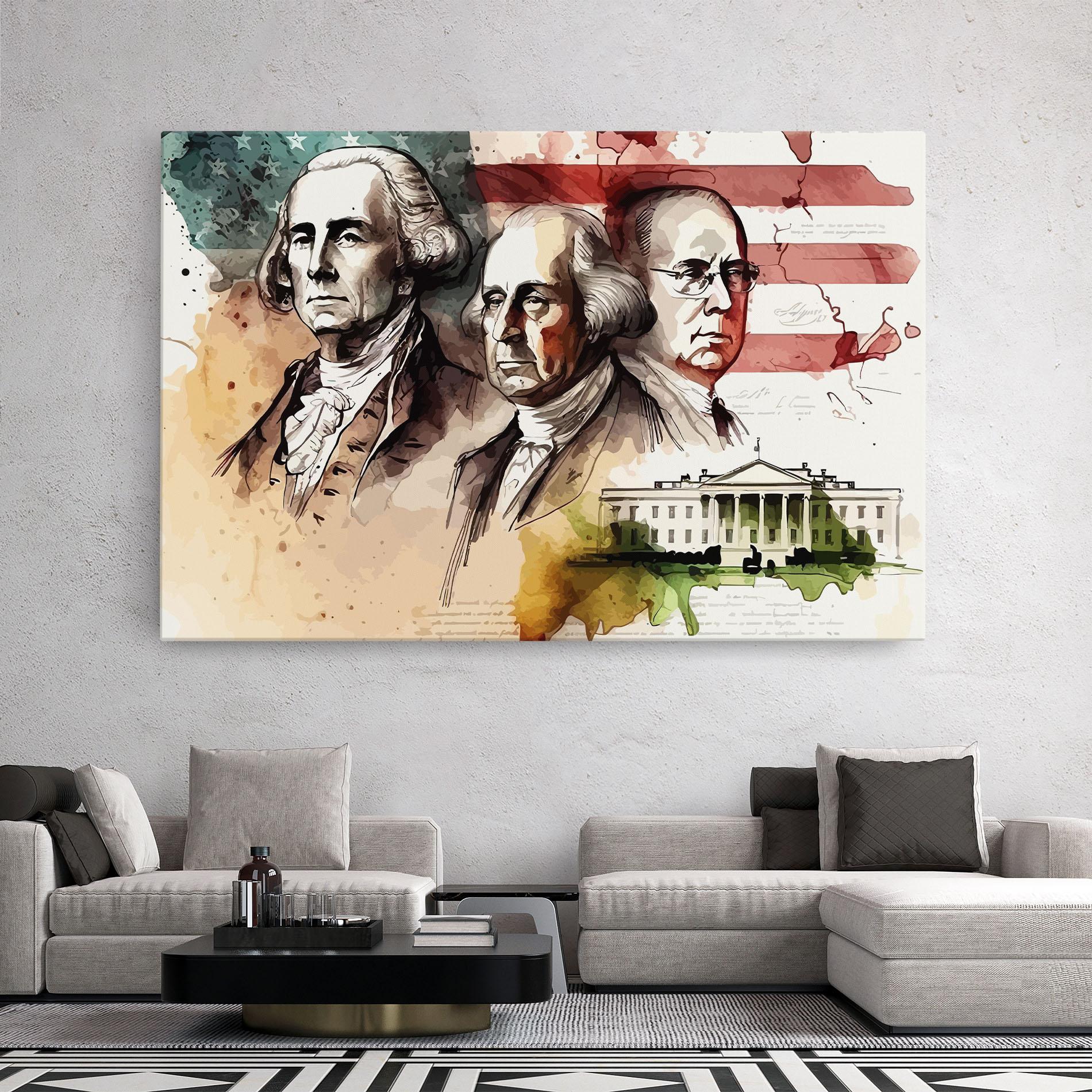 Leinwandbild American Art Flag mockup 2