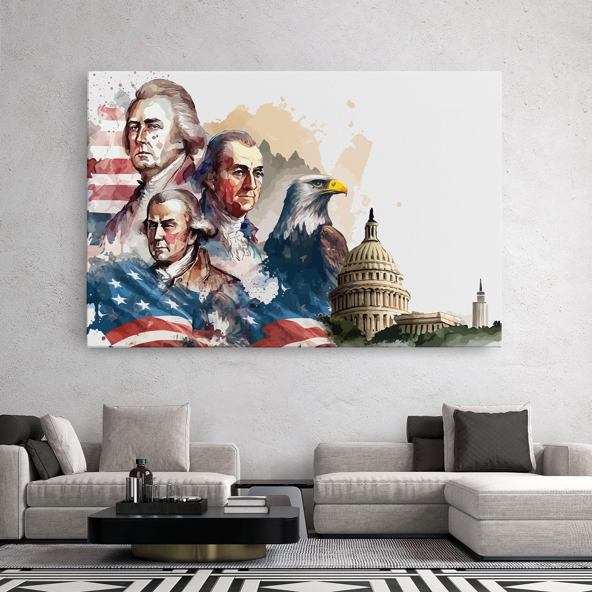 Leinwandbild American Flag Art mockup 2