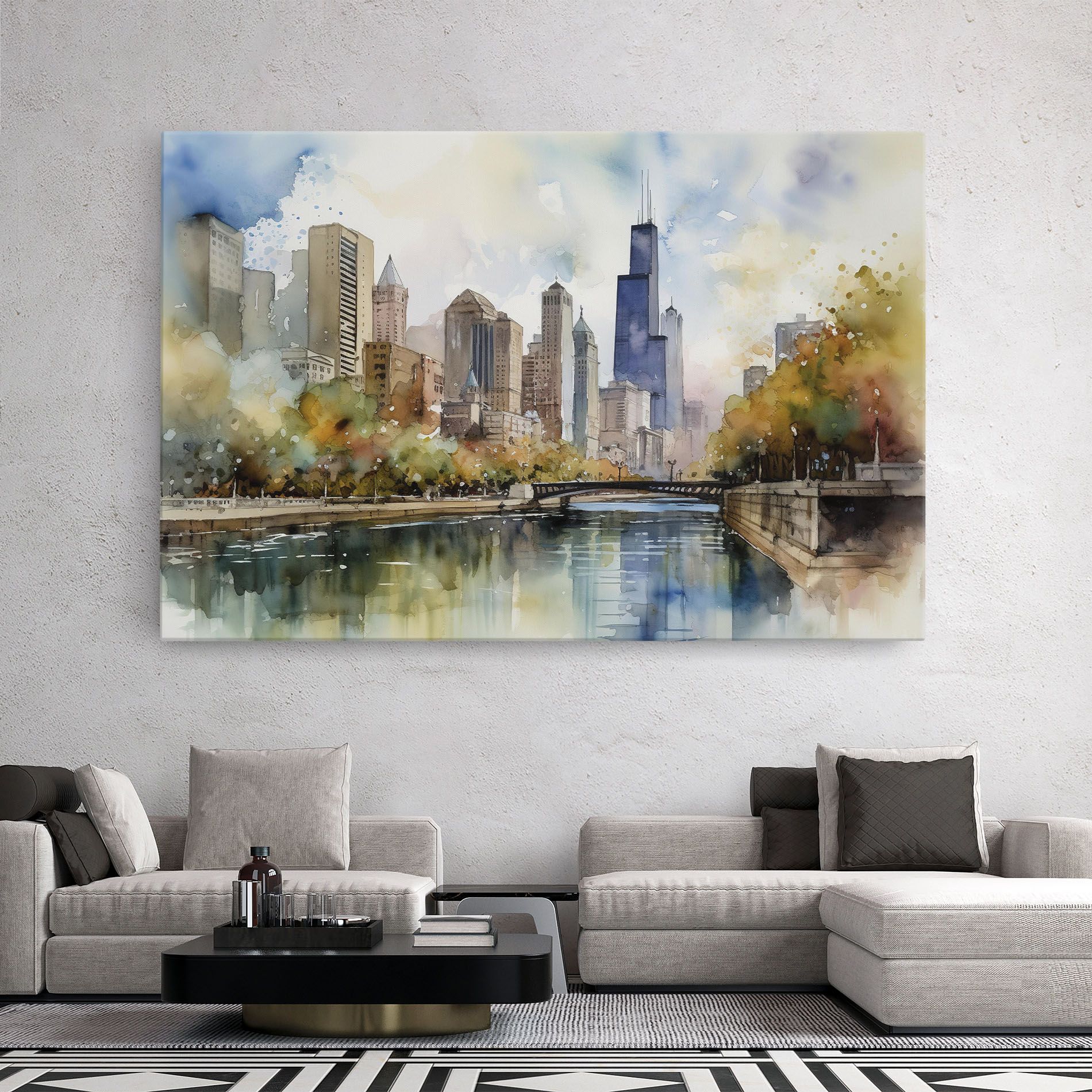 City Skyline Painting mockup 2