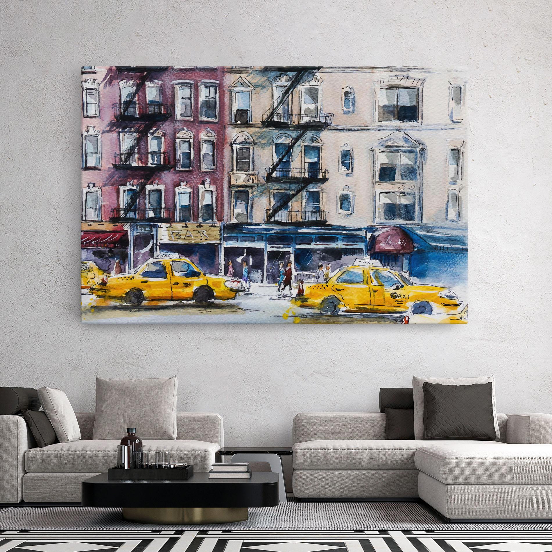 Leinwandbild Newyork Taxi mockup 2