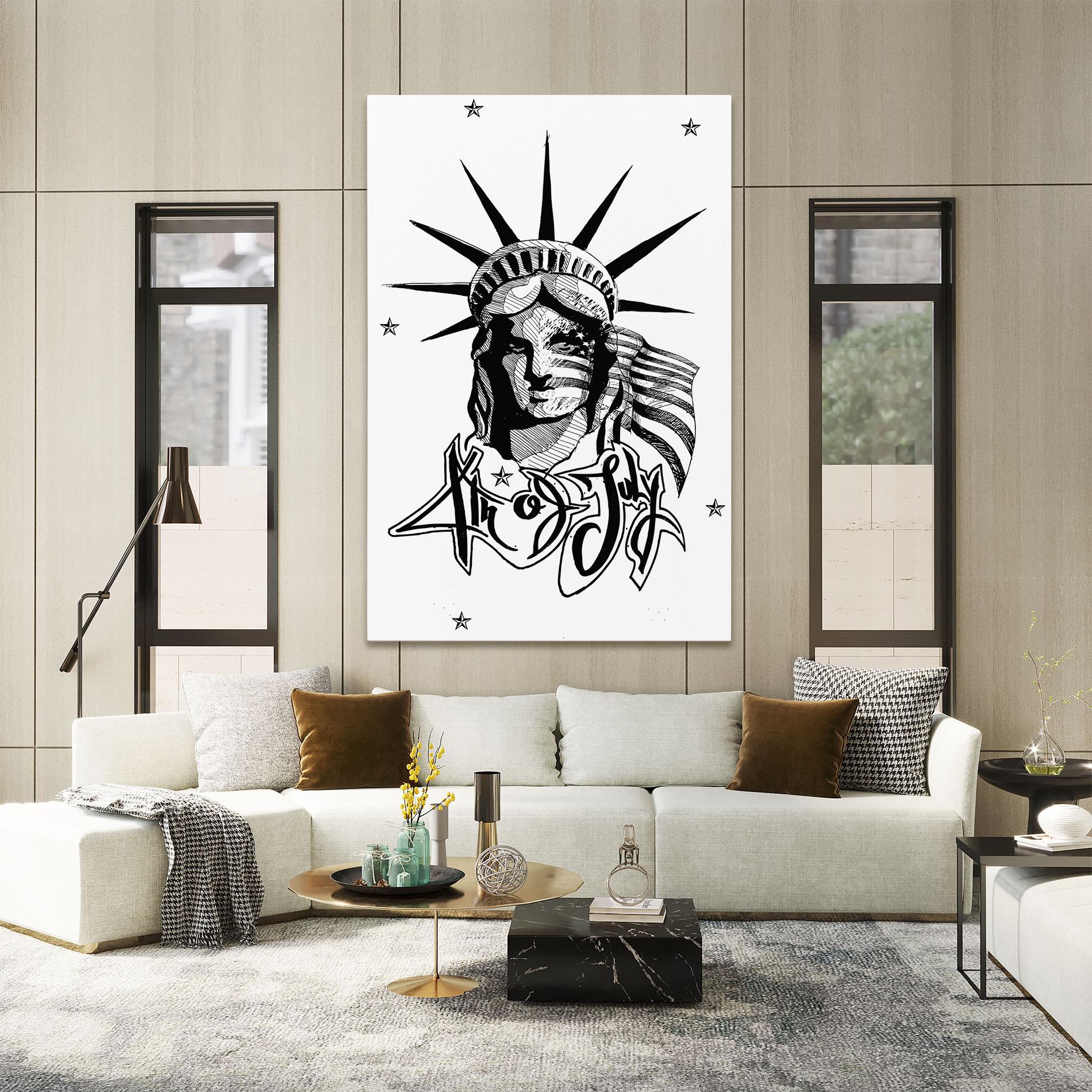 Leinwandbild Head Of Liberty Statue mockup 2