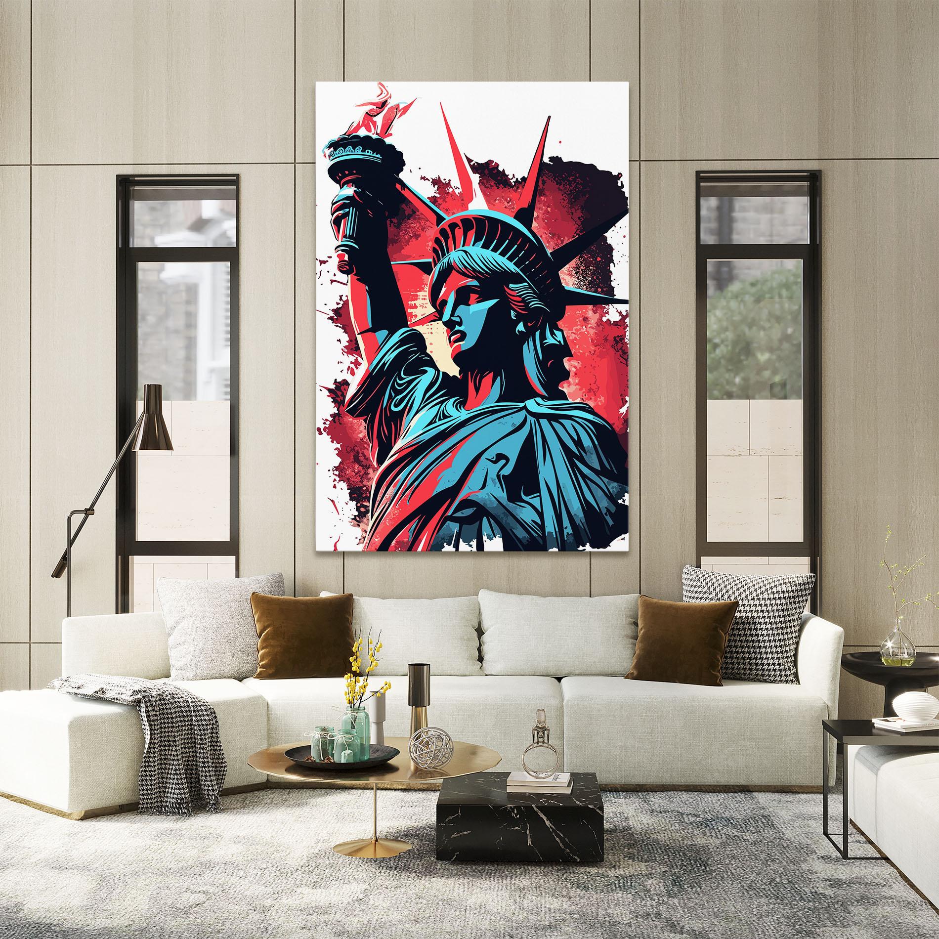 Leinwandbild Liberty Statue Art mockup 2