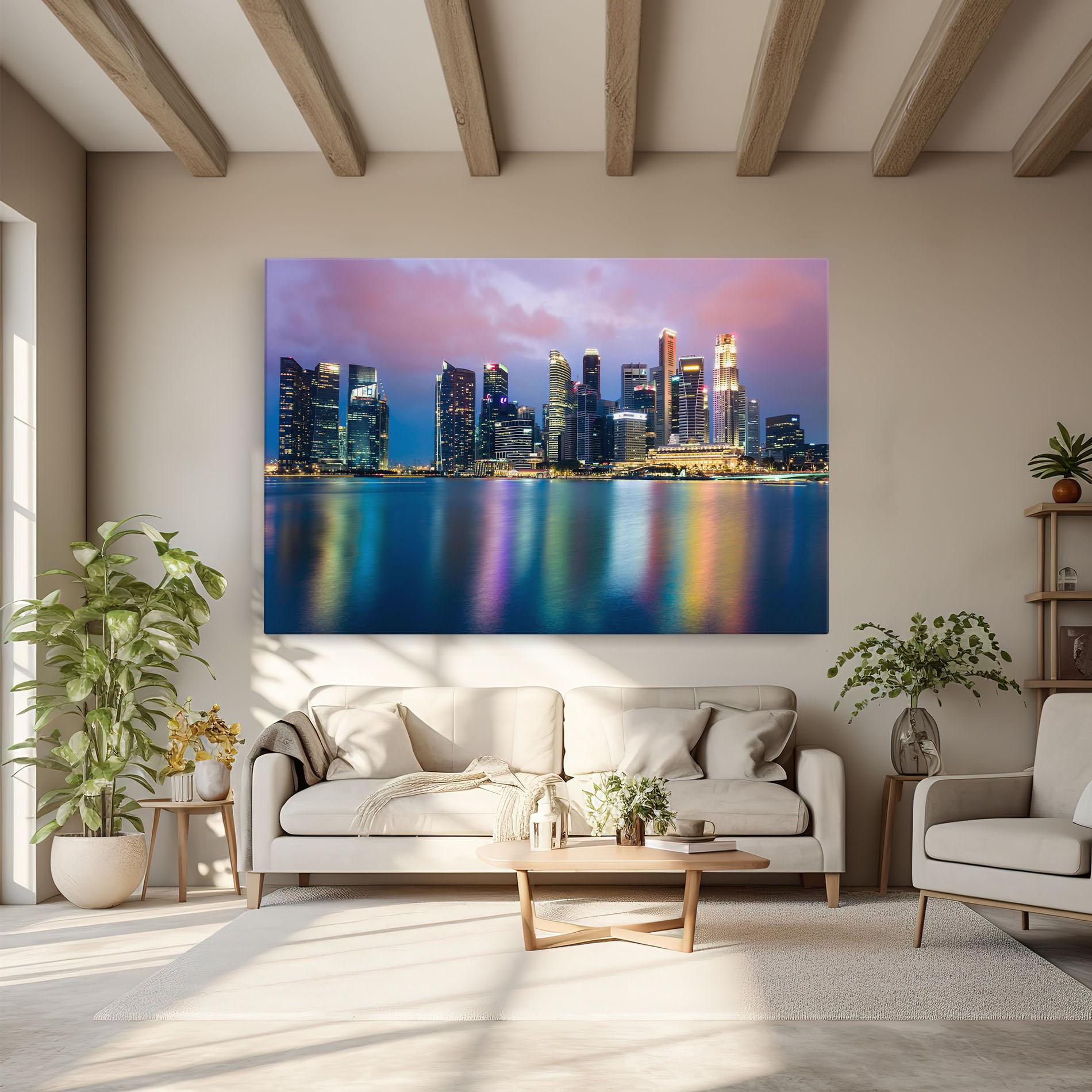Leinwandbild Hong Kong Skyline mockup 6