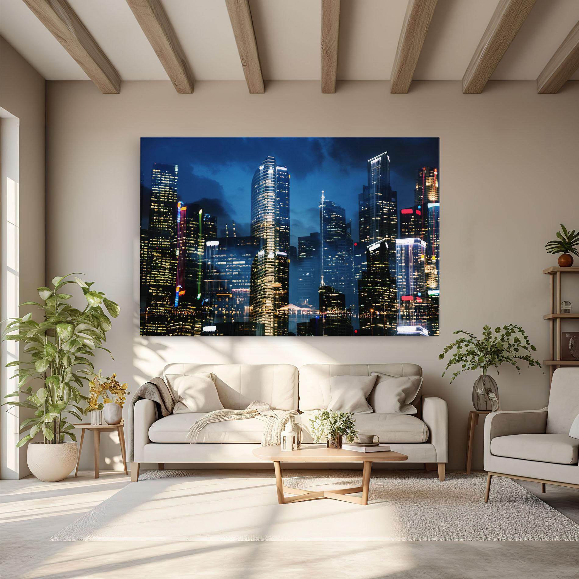 Leinwandbild Singapore Night mockup 6