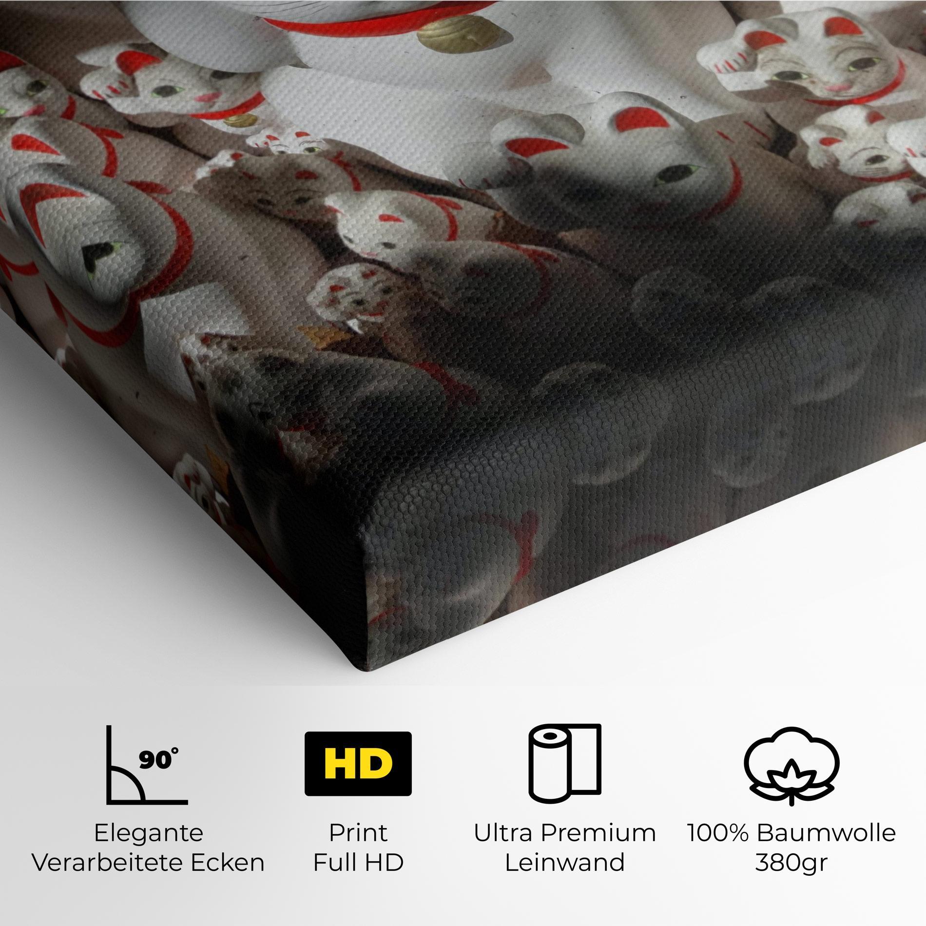 Leinwandbild White Lucky Cats mockup 4