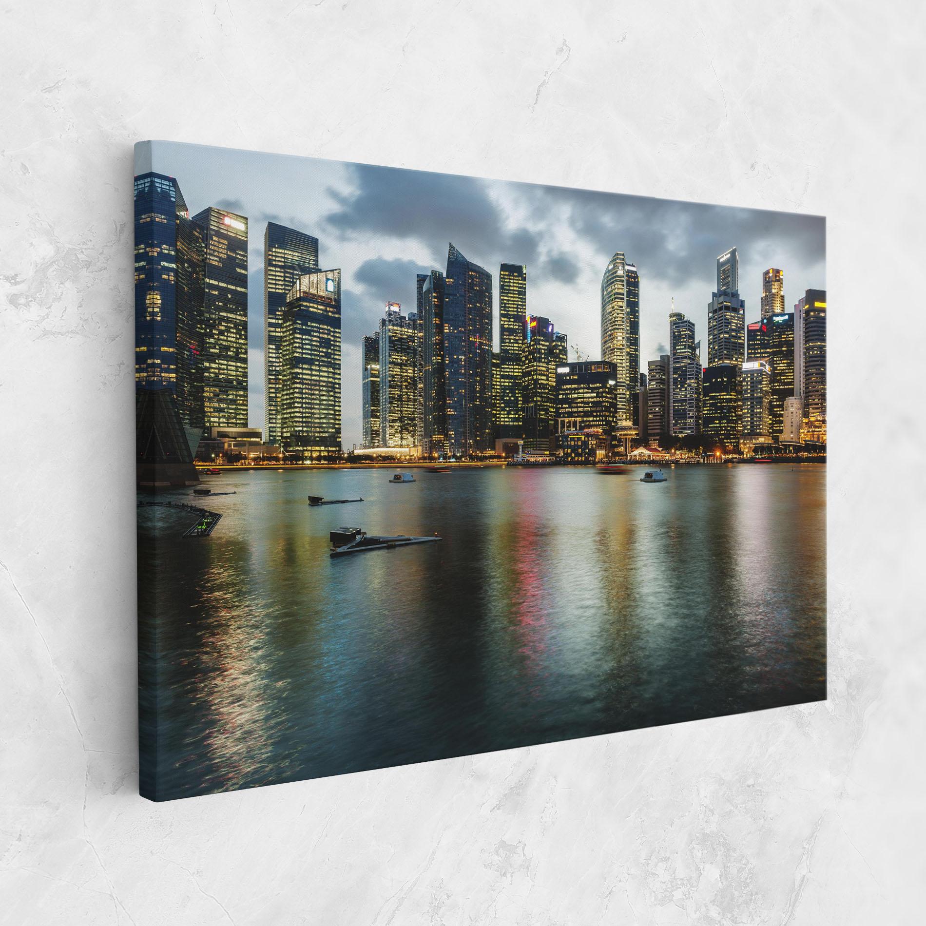 Leinwandbild Singapore Skyline mockup 1