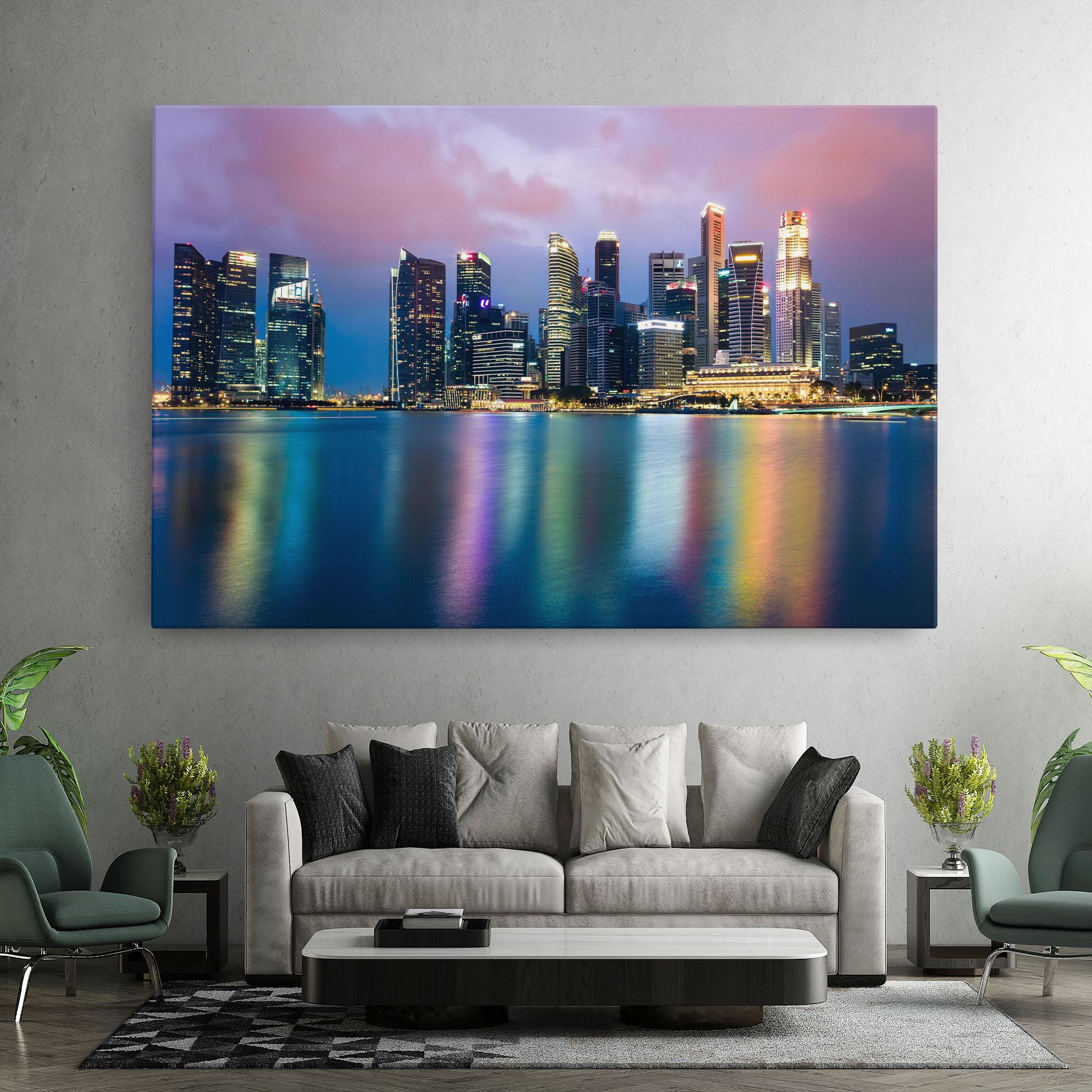 Leinwandbild Hong Kong Skyline mockup 7
