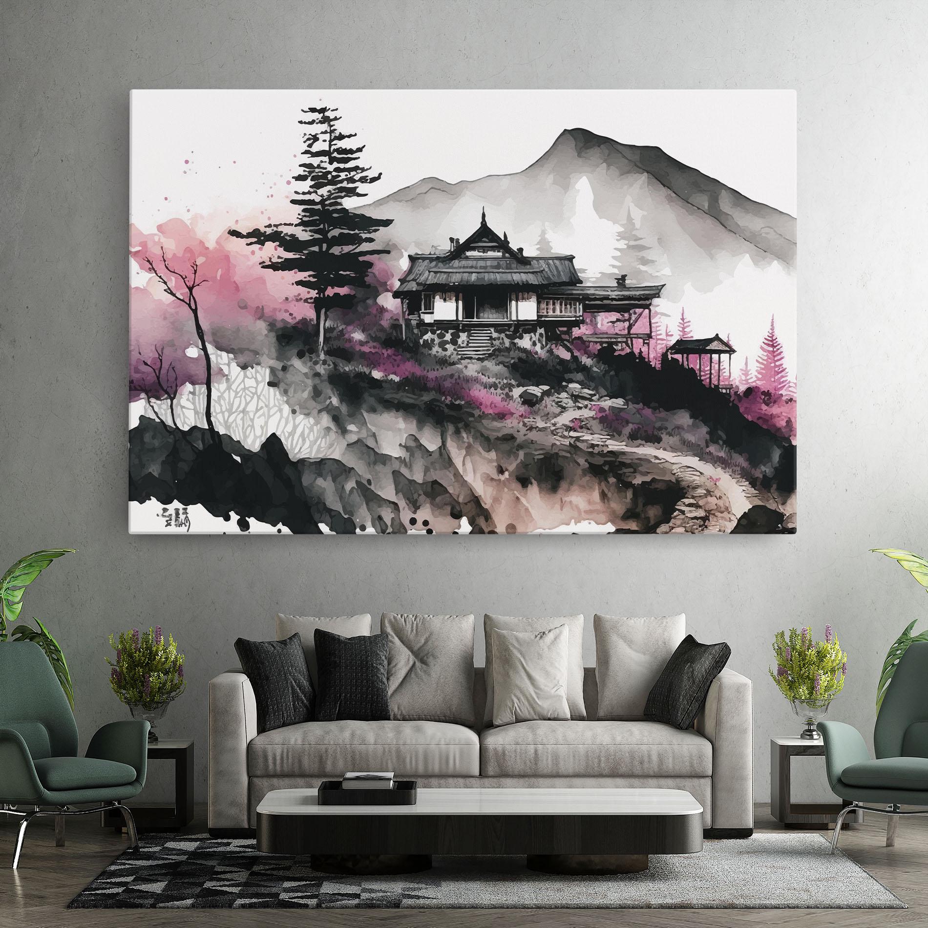Leinwandbild Japanese Temple Art mockup 7