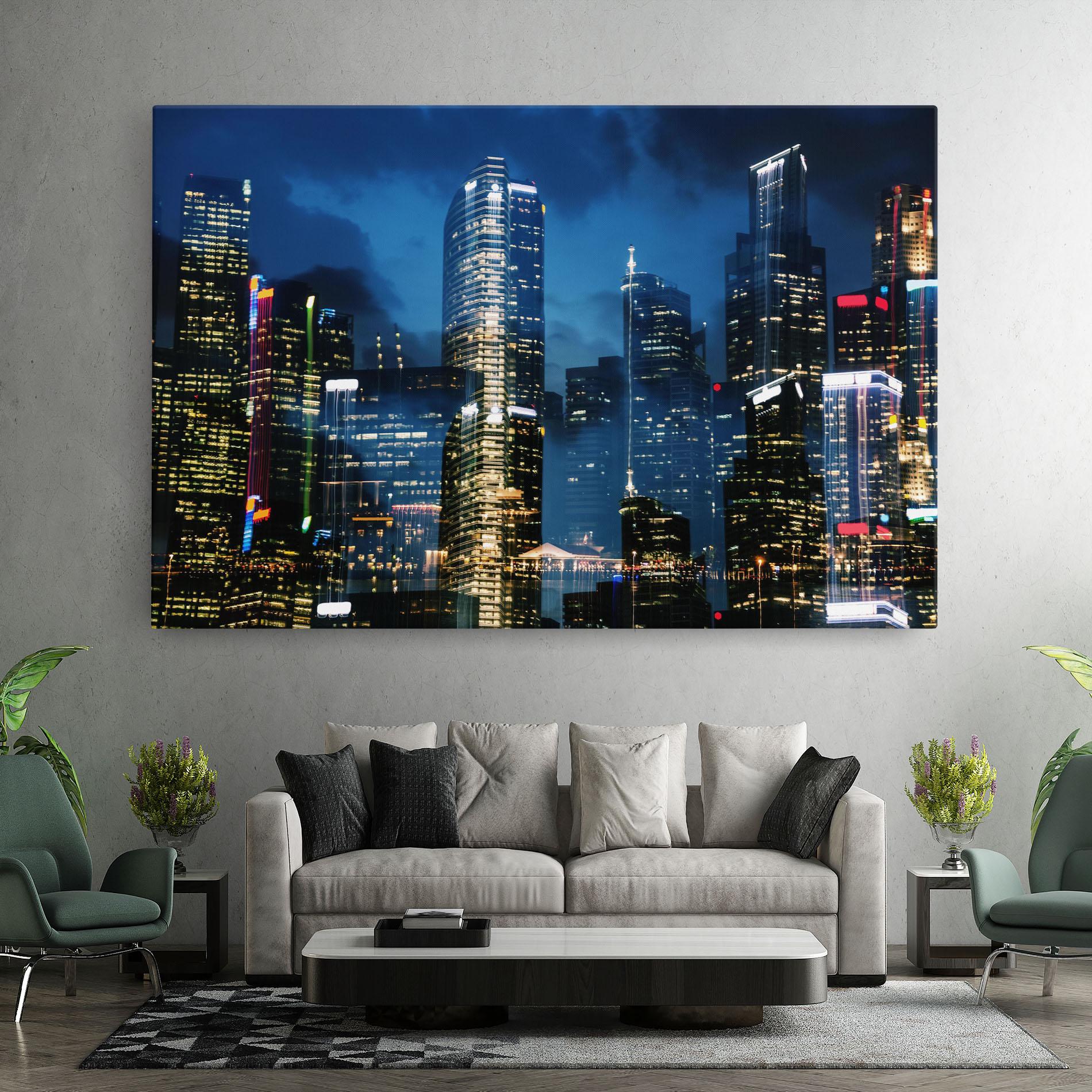 Leinwandbild Singapore Night mockup 7