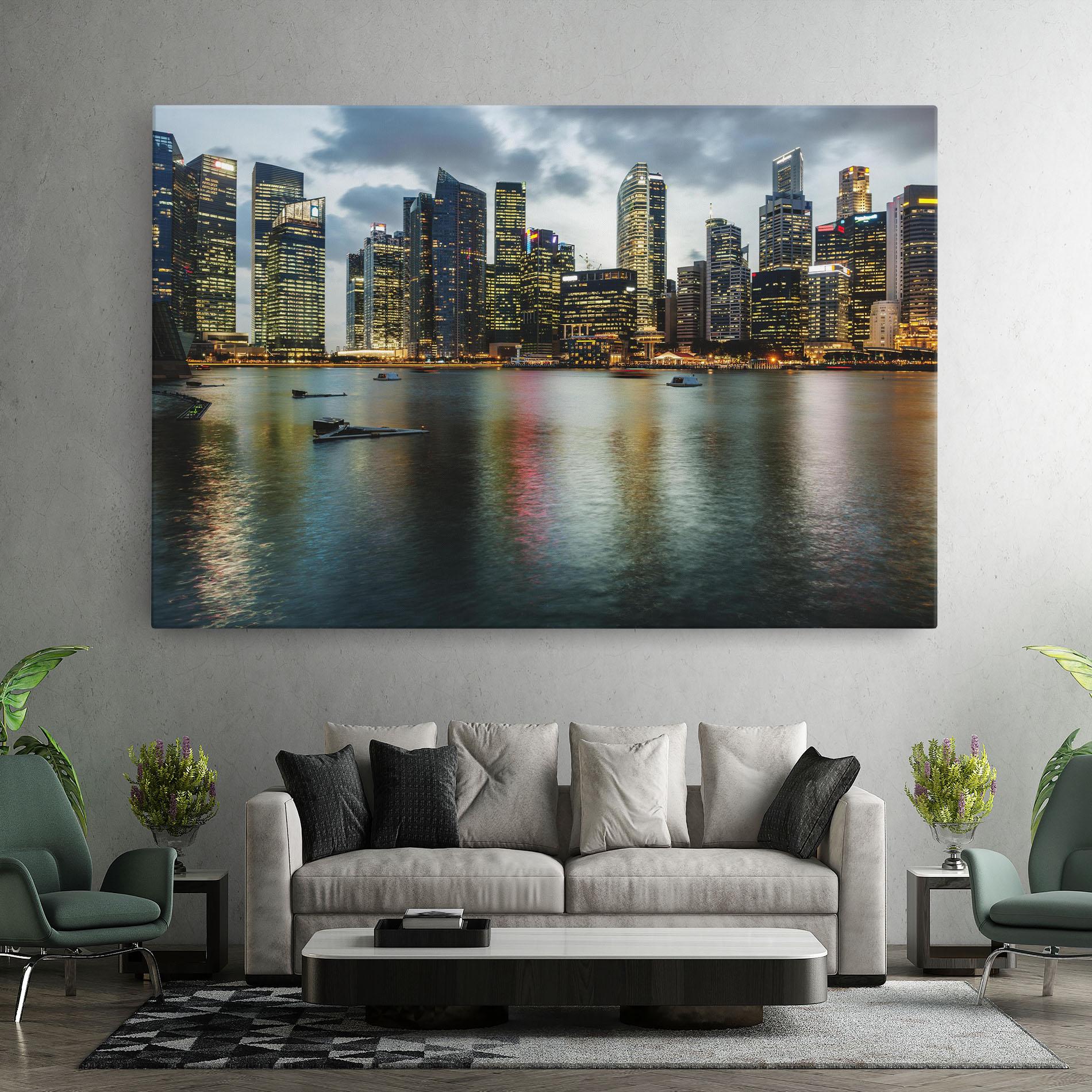 Leinwandbild Singapore Skyline mockup 7