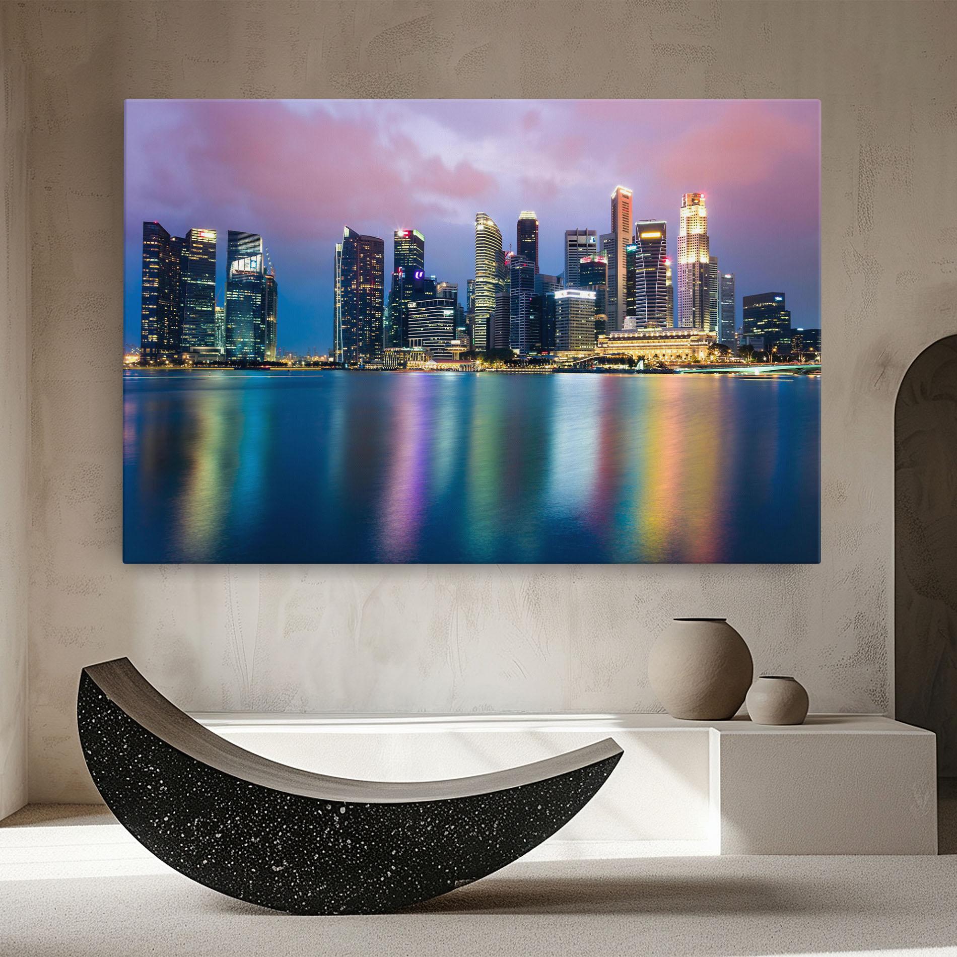 Leinwandbild Hong Kong Skyline mockup 8