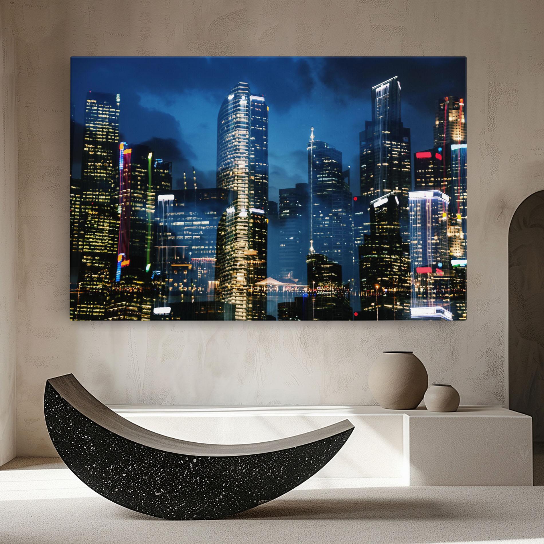 Leinwandbild Singapore Night mockup 8